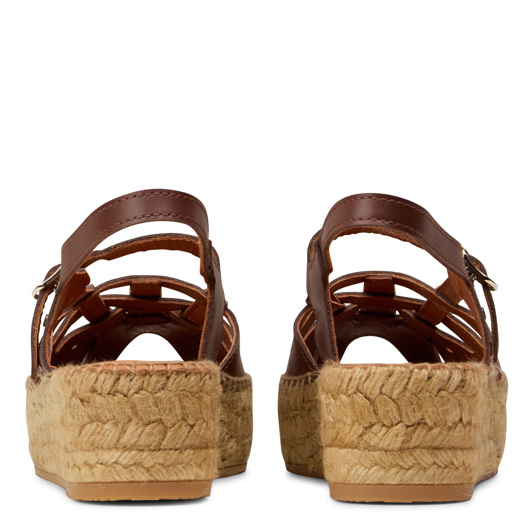 Leather espadrilles NAGUISA Brown