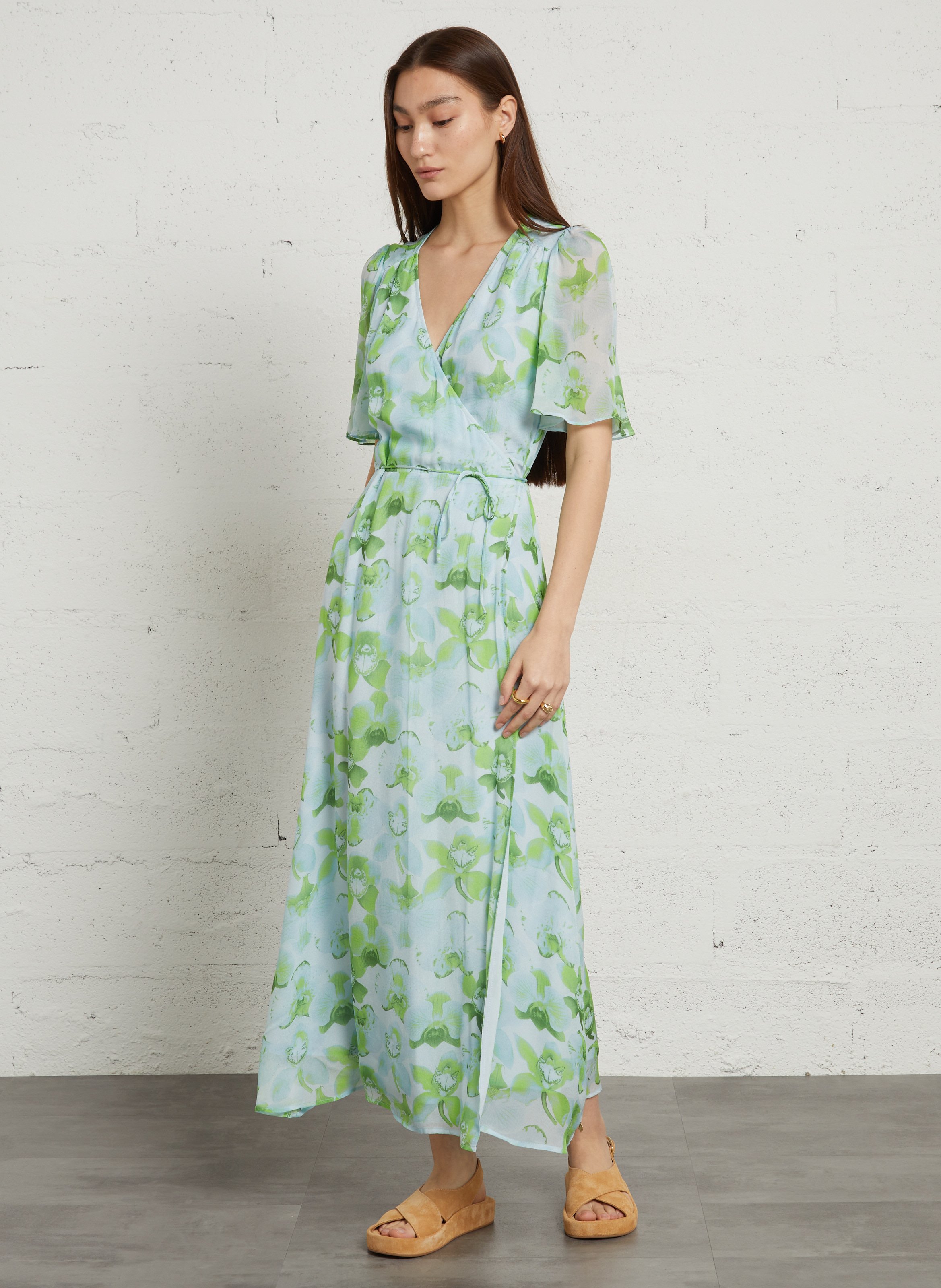 Flache Plateausandalen aus Leder MELLOW YELLOW Beige