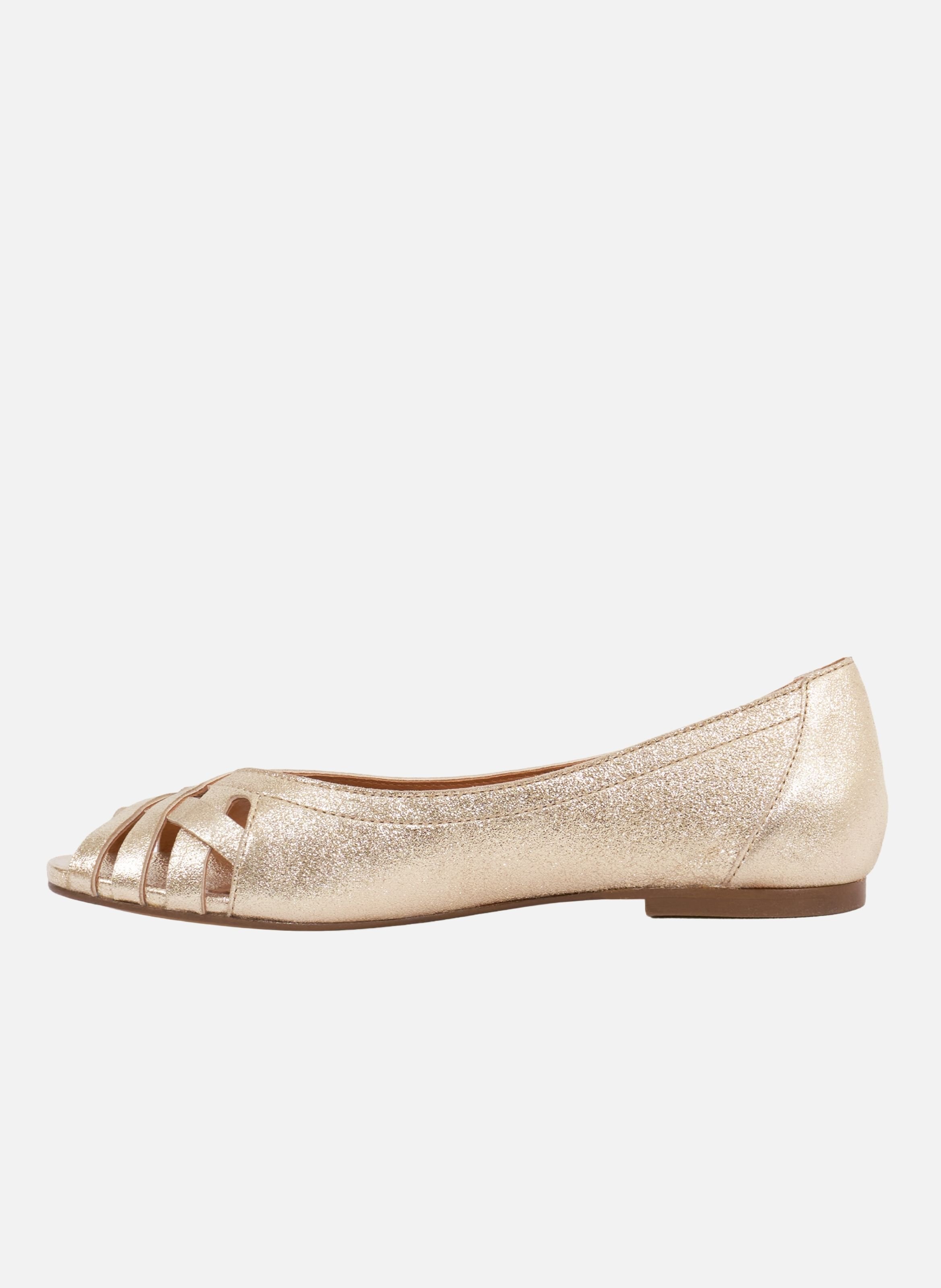 Ballerines brides manon cuir métallisé JULES & JENN Doré