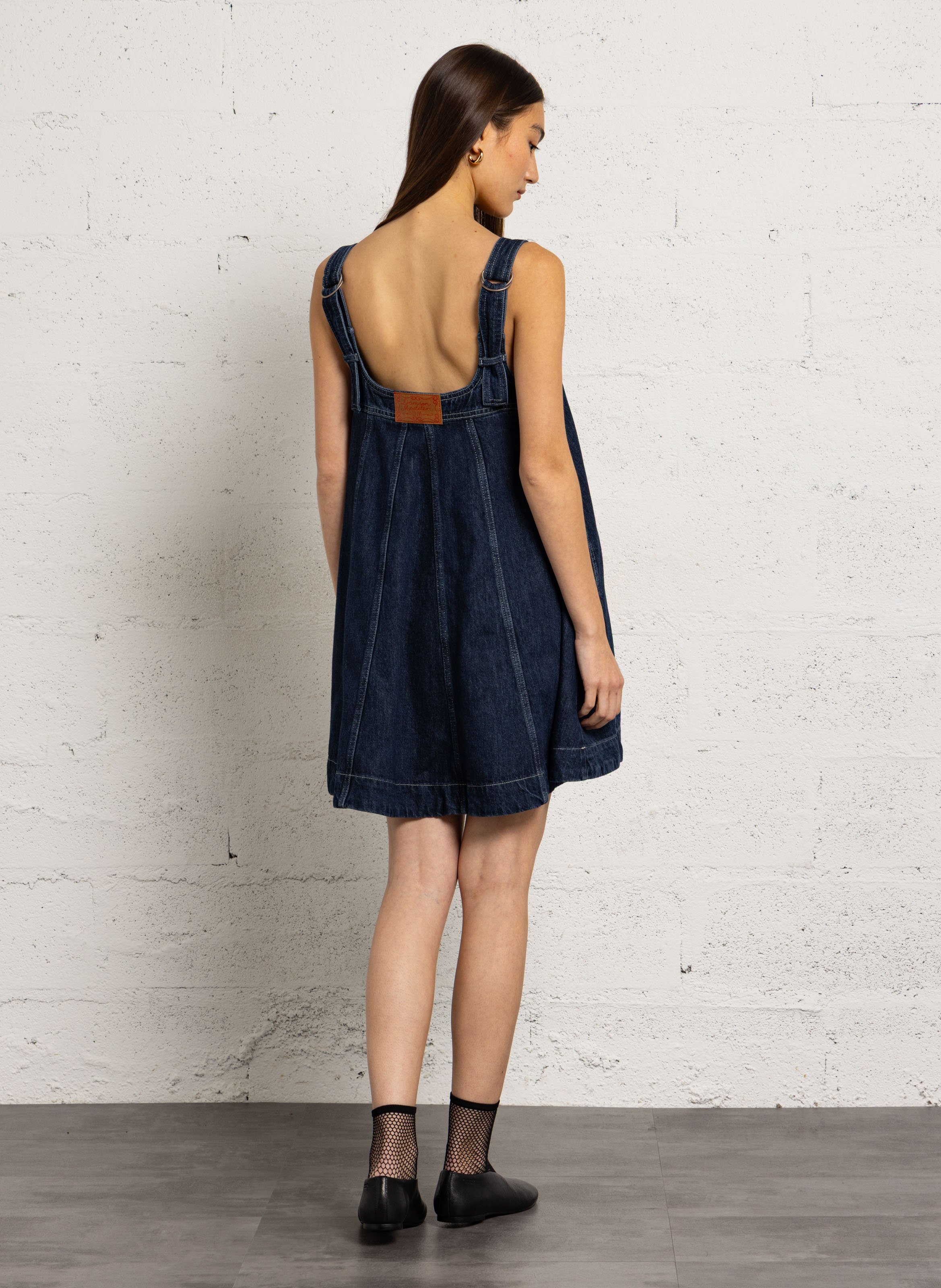 Short organic cotton dress DAMSON MADDER Blue