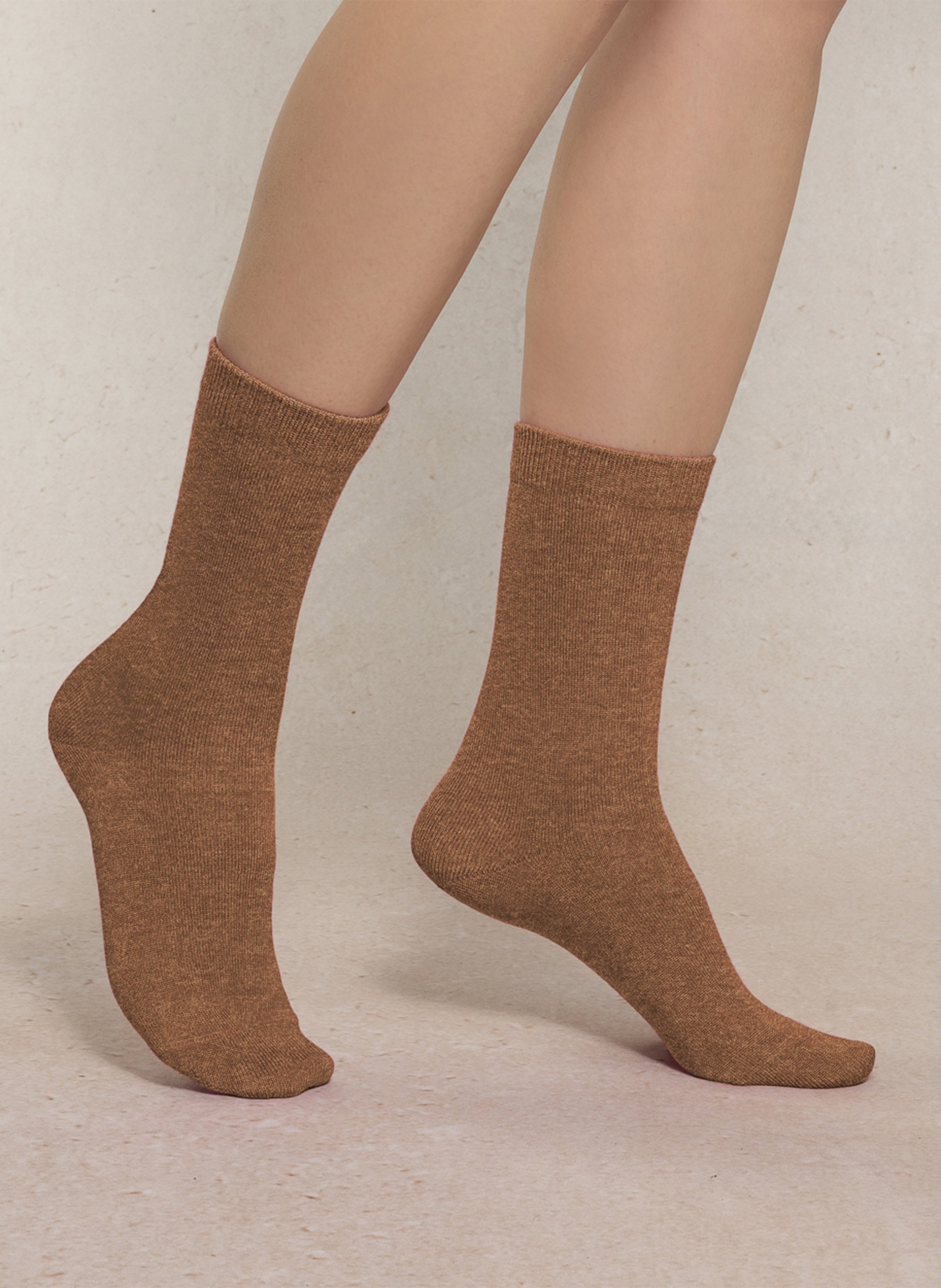 Wool and silk blend socks | Brown BLEUFORET Women