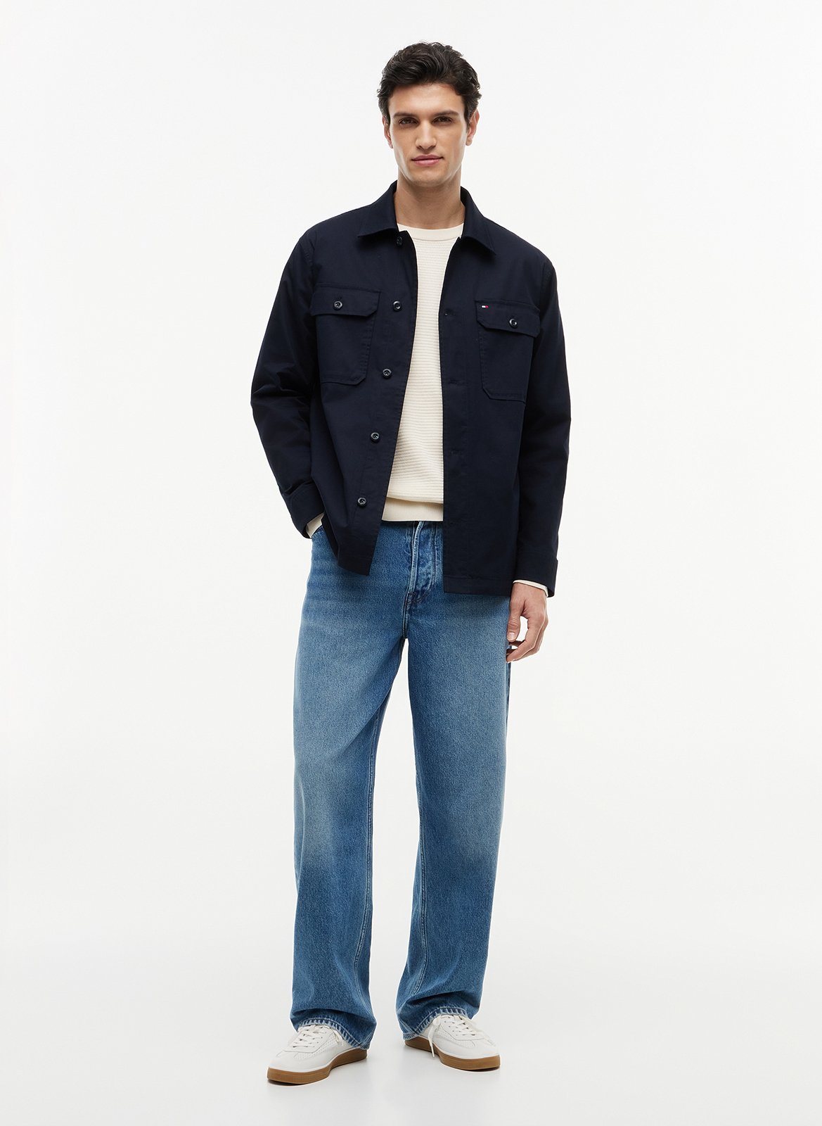 Organic Cotton Blend Overshirt TOMMY HILFIGER Blue