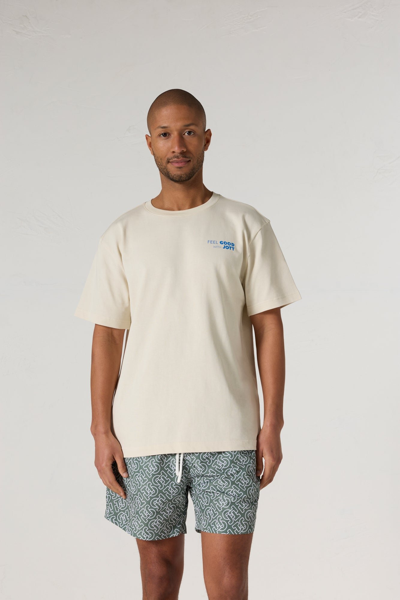 Round neck unisex printed kood t-shirt JOTT White