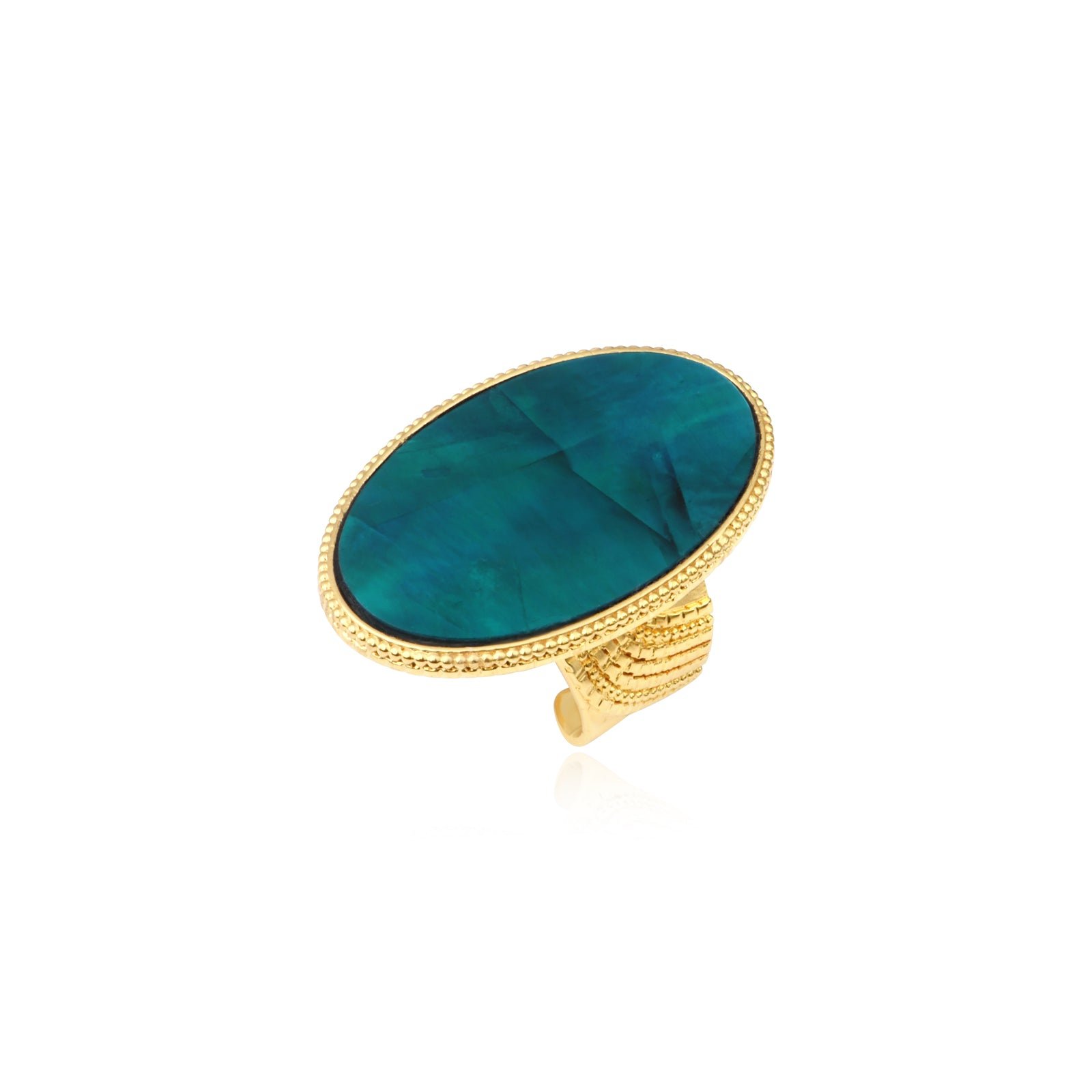 Adjustable ring in gold-plated 24K. SATELLITE PARIS Green