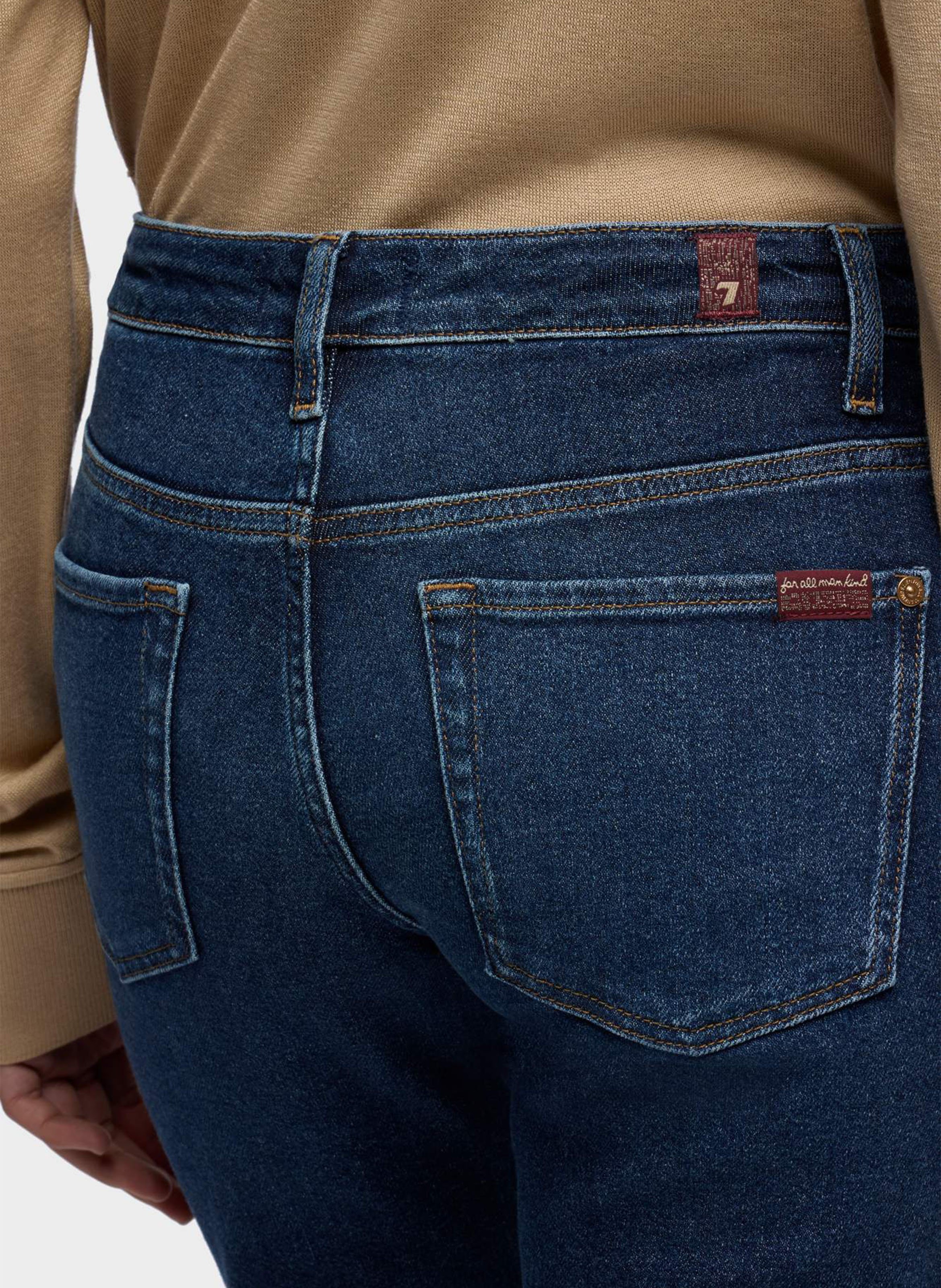 Jean droit en coton mélangé 7 FOR ALL MANKIND Bleu