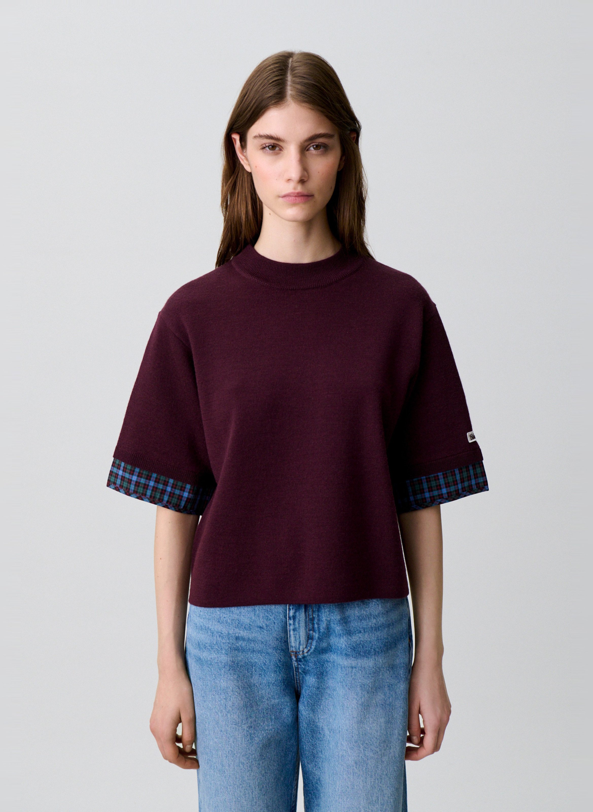 Tee-shirt ample uni en laine mélangée CLAUDIE PIERLOT Multicolore