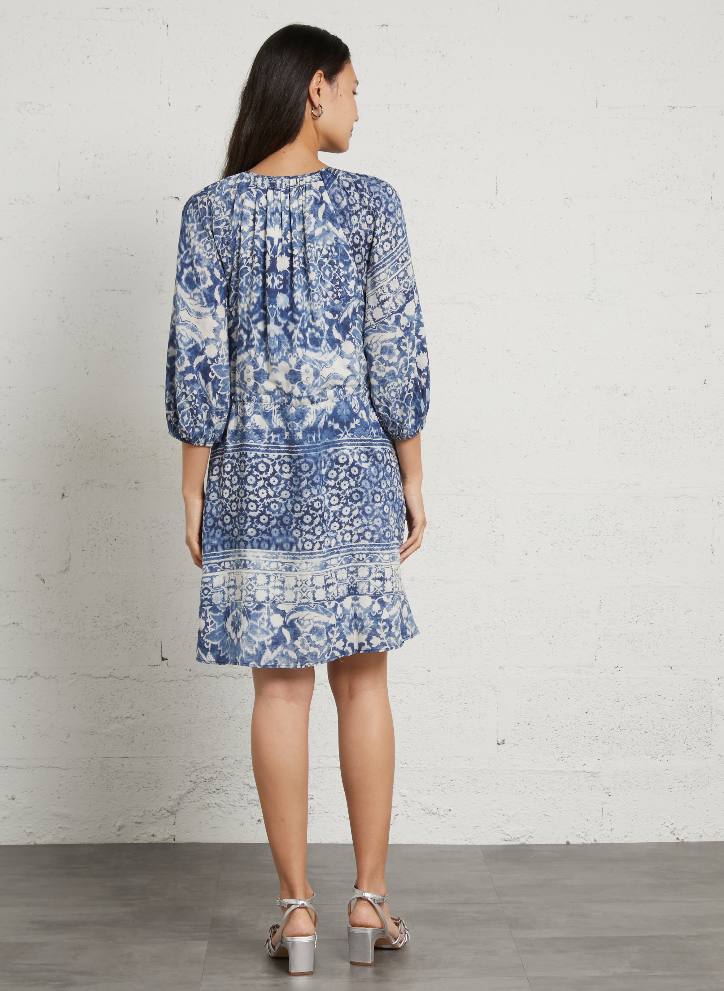 Short V-neck dress SUD EXPRESS Blue