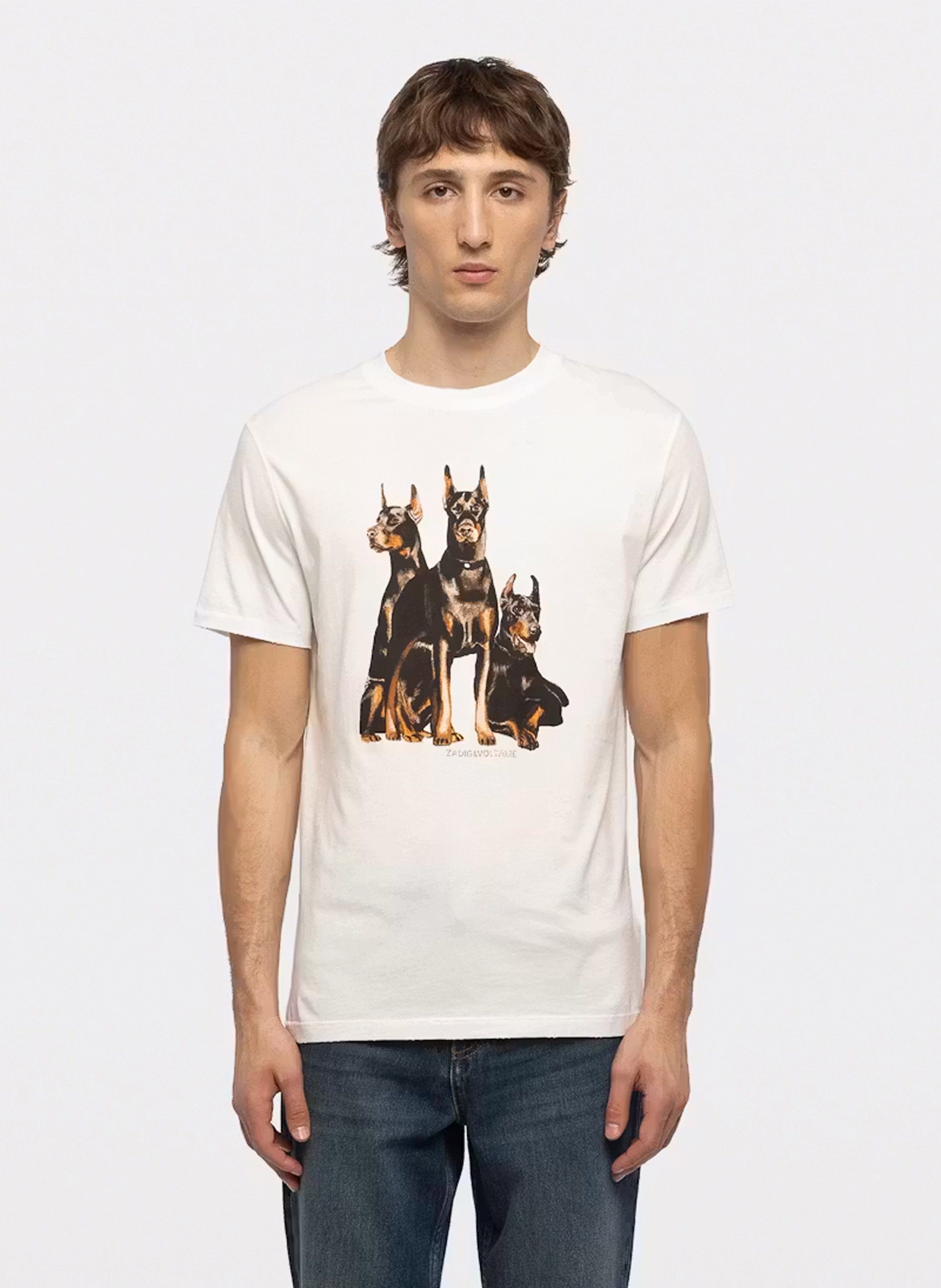 T-shirt scollo tondo serigrafata in cotone ZADIG&VOLTAIRE Bianco