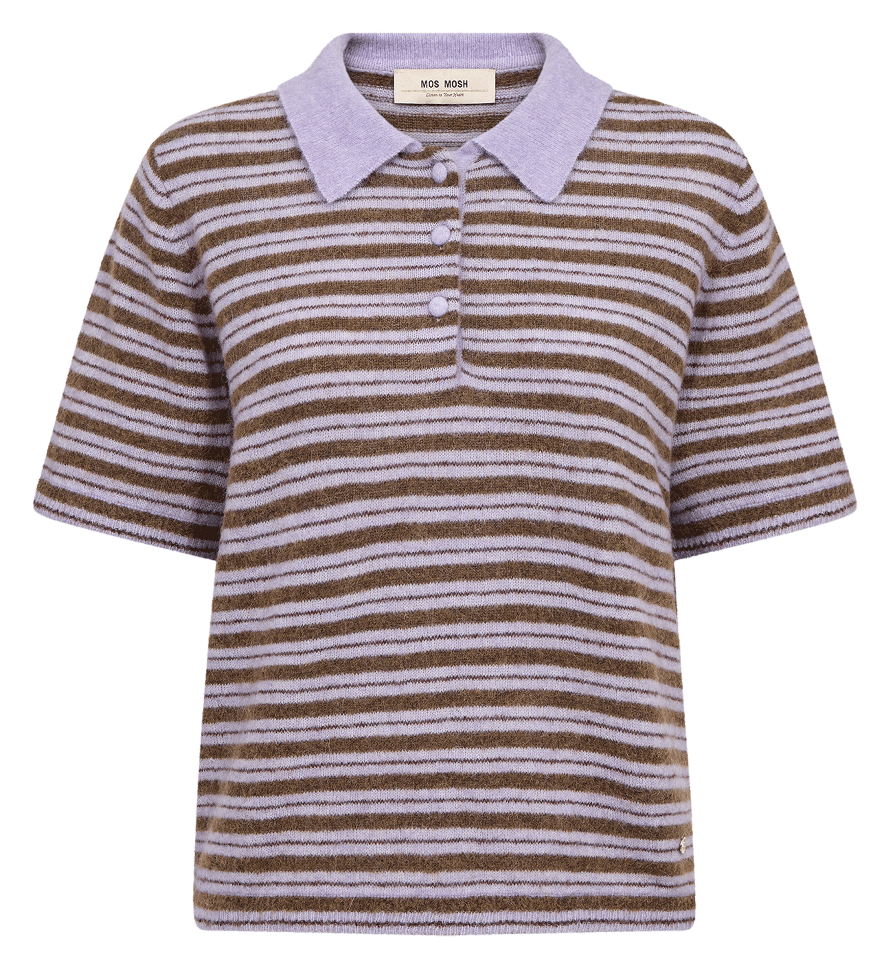 Polo droit en laine mélangée MOS MOSH Violet