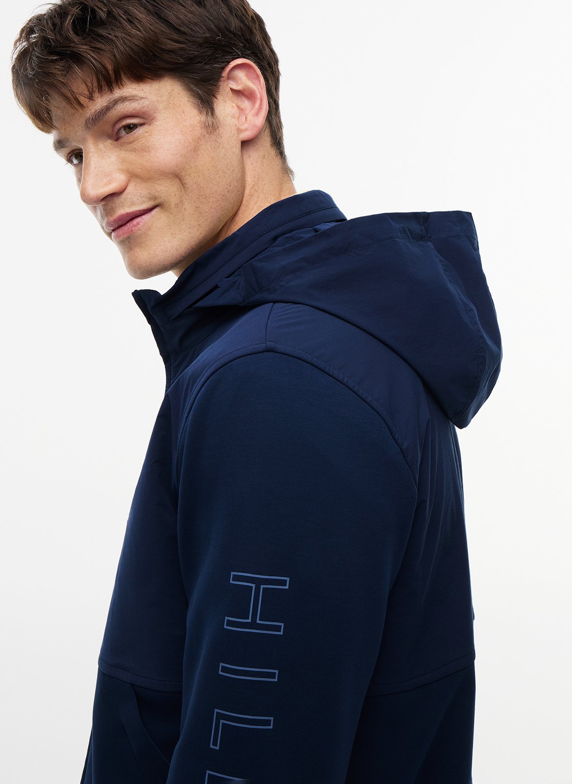 Gerader Sweatshirt mit Reißverschluss aus Baumwollmischung TOMMY HILFIGER Blau