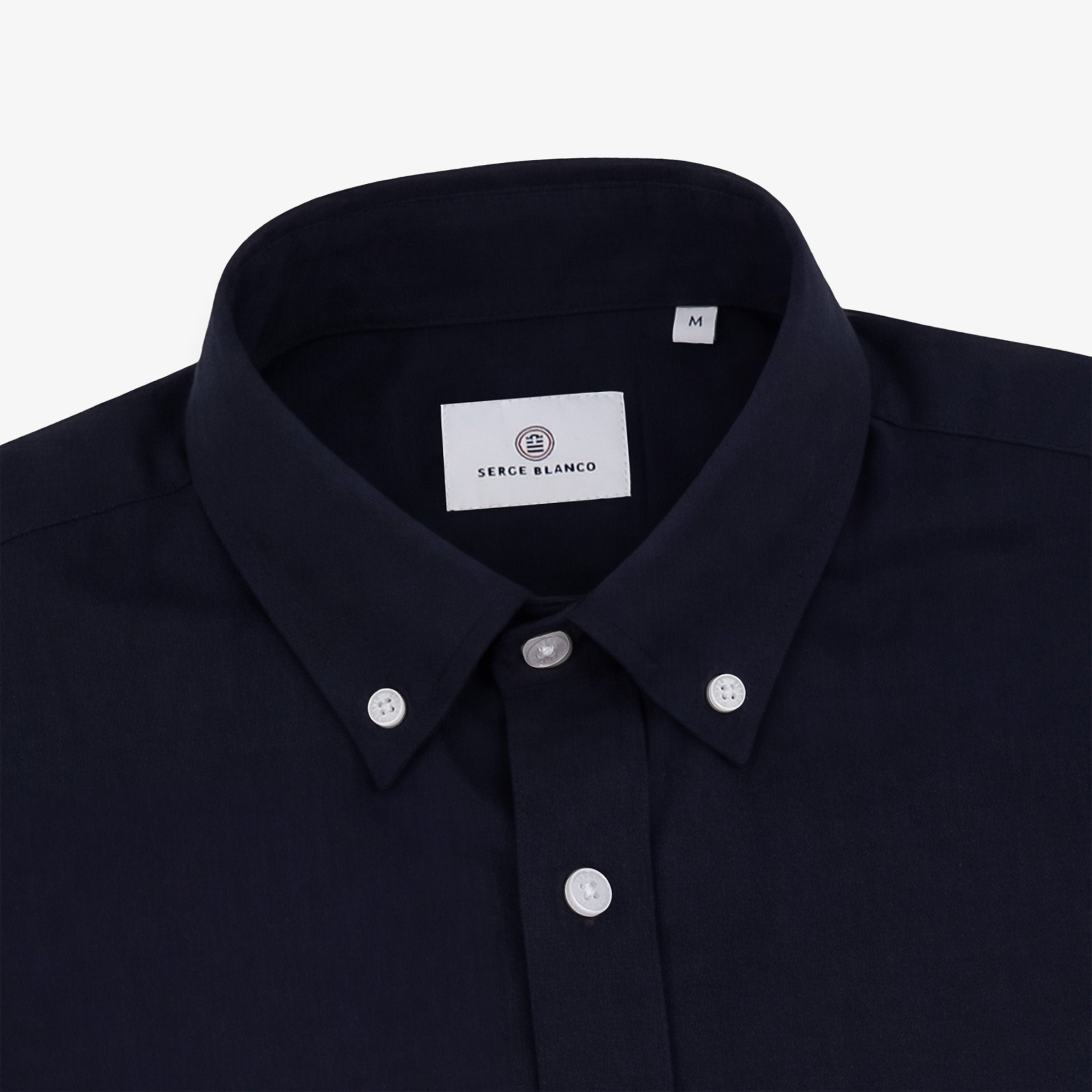 Chemise manches longues en coton avec poche poitrine bleu indigo SERGE BLANCO Bleu