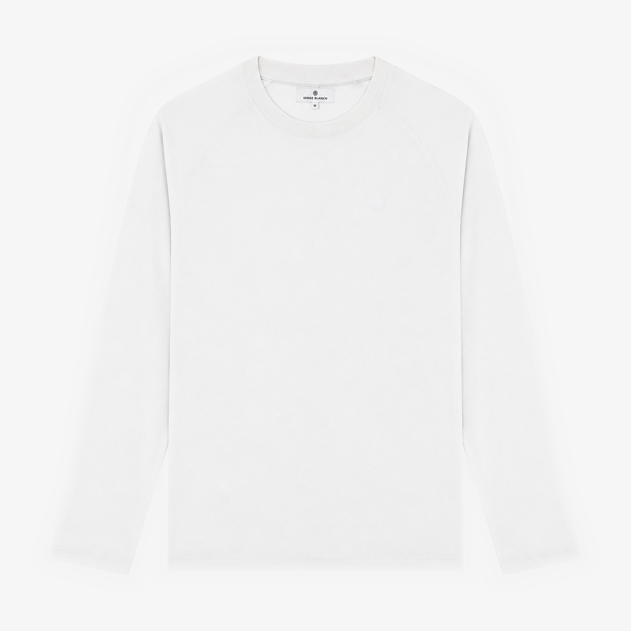 Long-sleeved round neck waffle cotton t-shirt SERGE BLANCO White