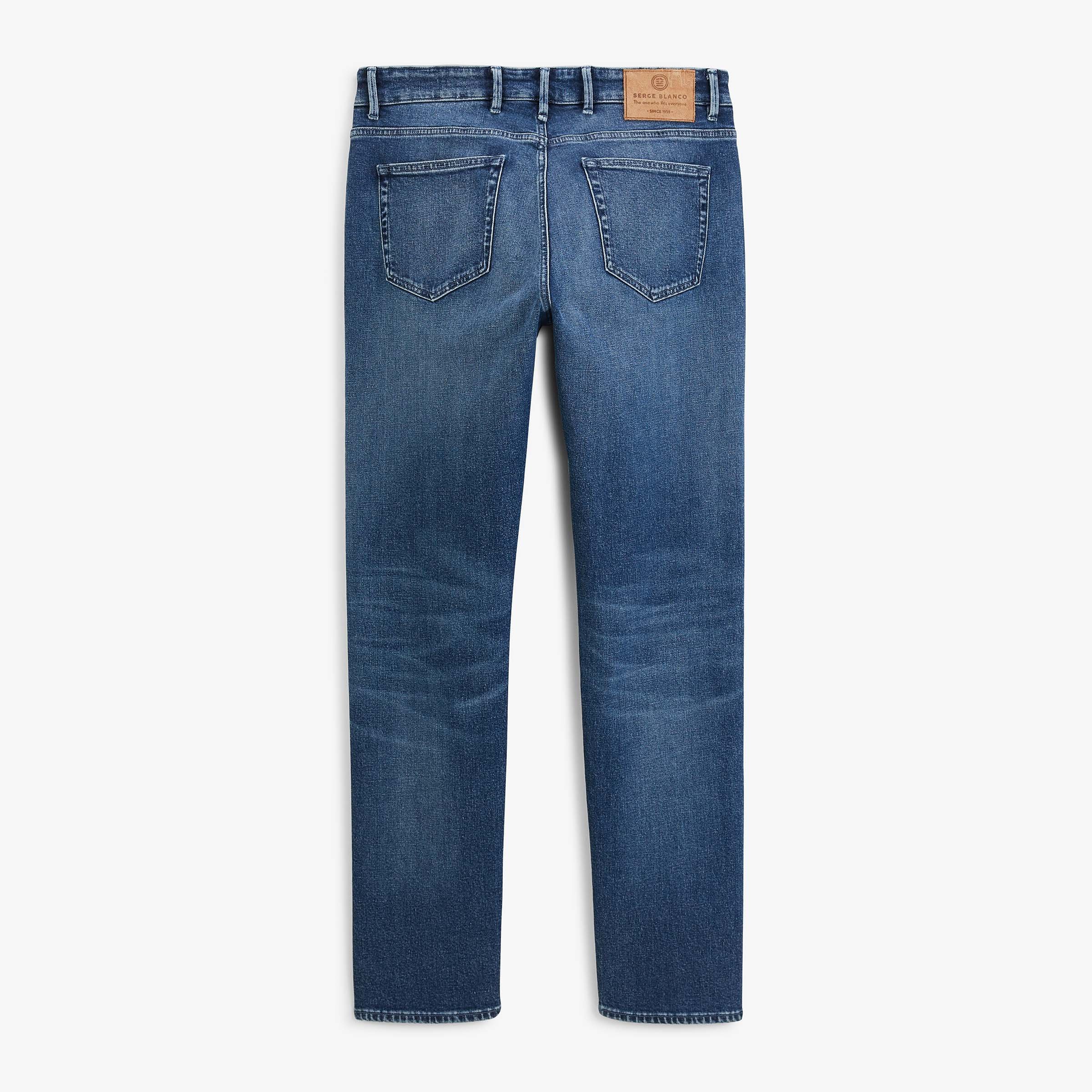 Slim 325 stretch denim jeans in medium blue washed powertwist SERGE BLANCO Blue