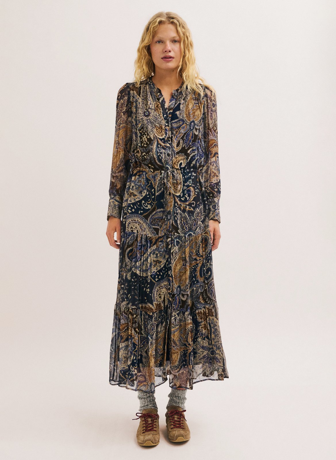 Long henley dress PABLO Blue