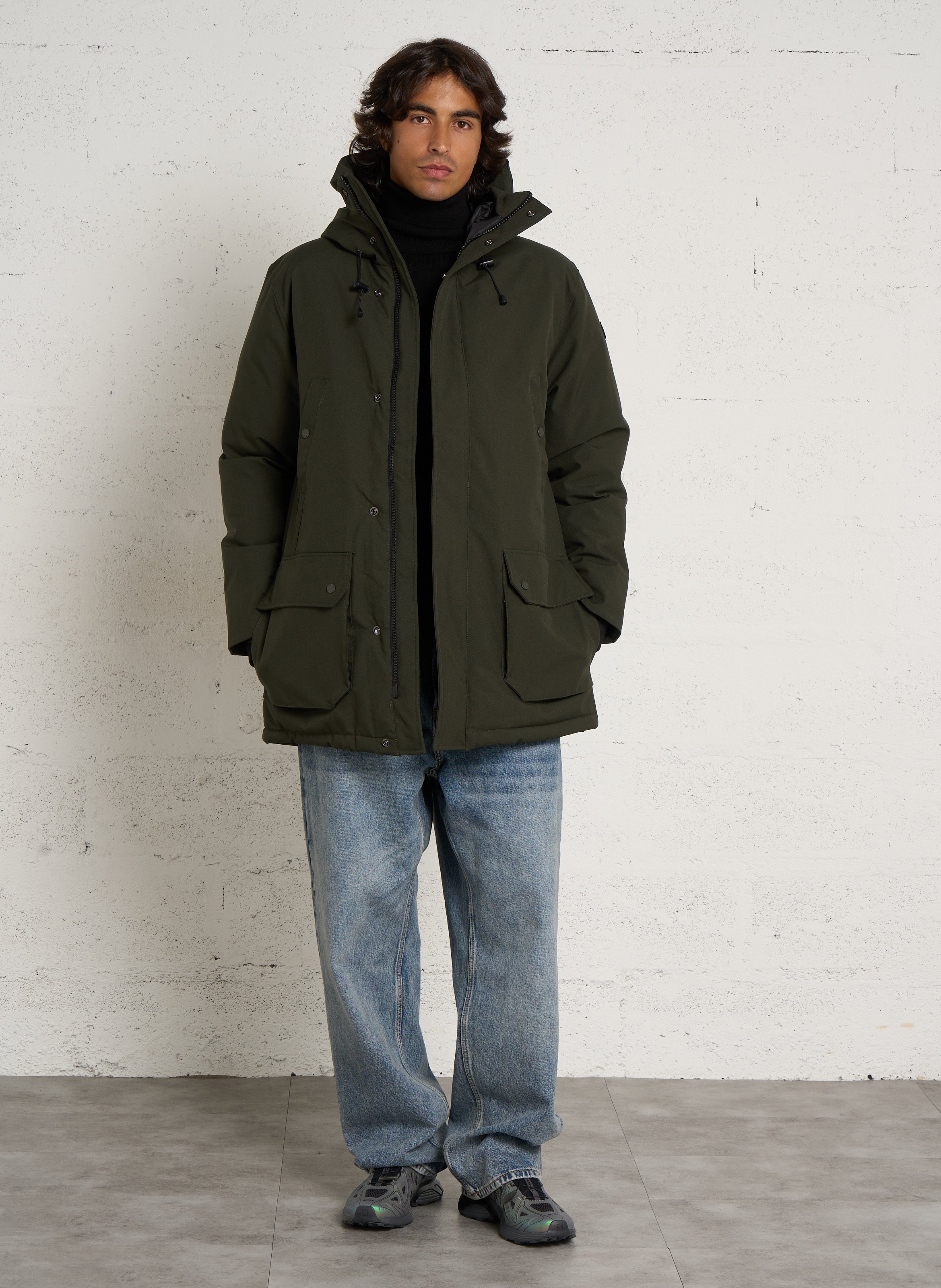 Gerader Rollkragenpullover aus Baumwolle, Wolle und Kaschmir PEPE JEANS Schwarz