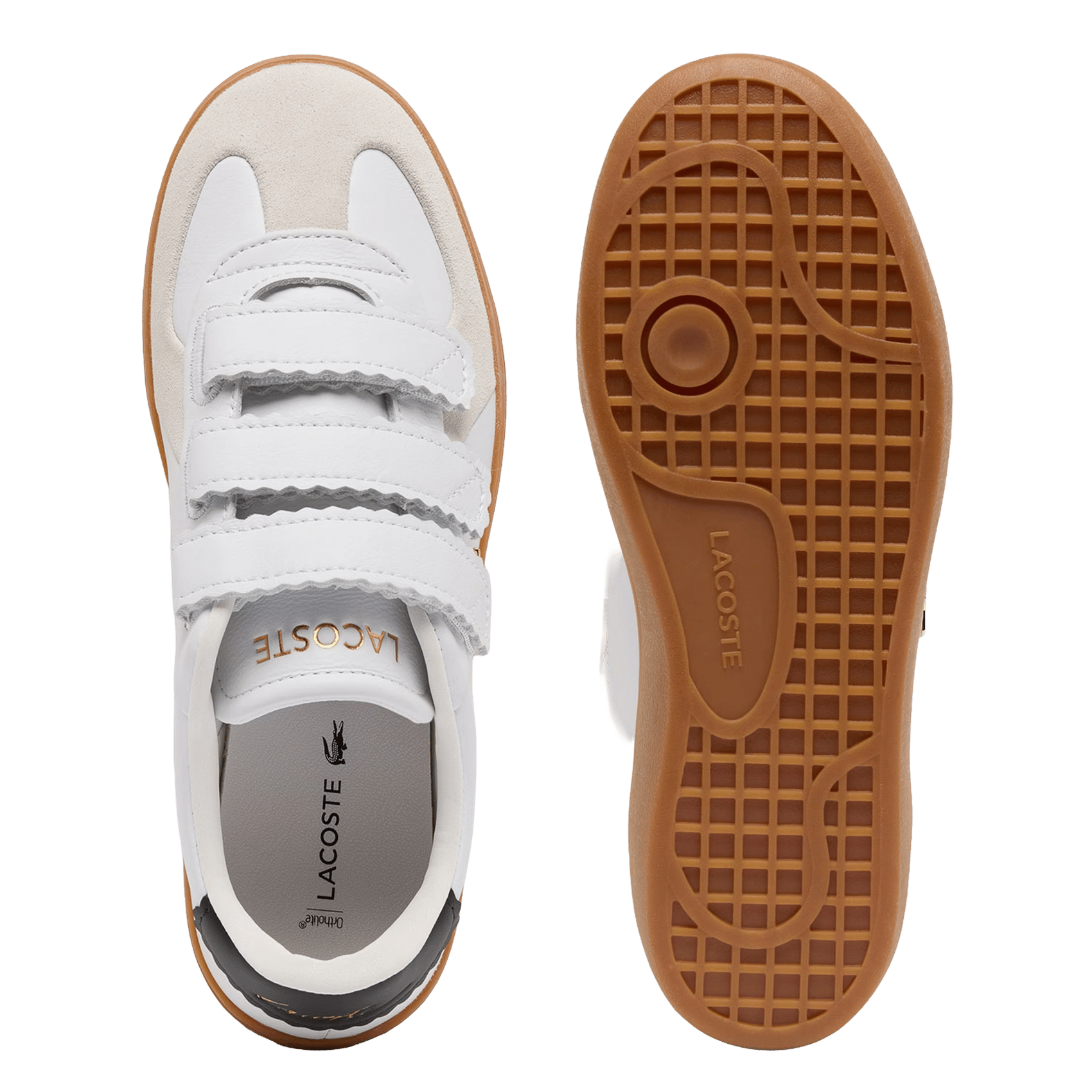 Baskets à scratch en cuir  LACOSTE Blanc