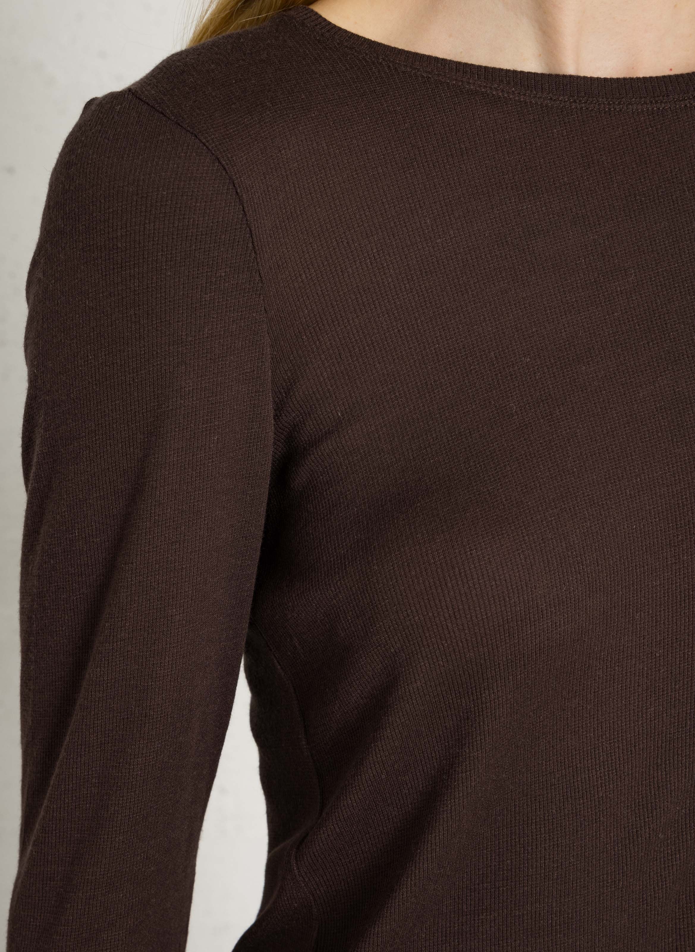 Recht T-shirt met lange mouwen HARTFORD Bruin