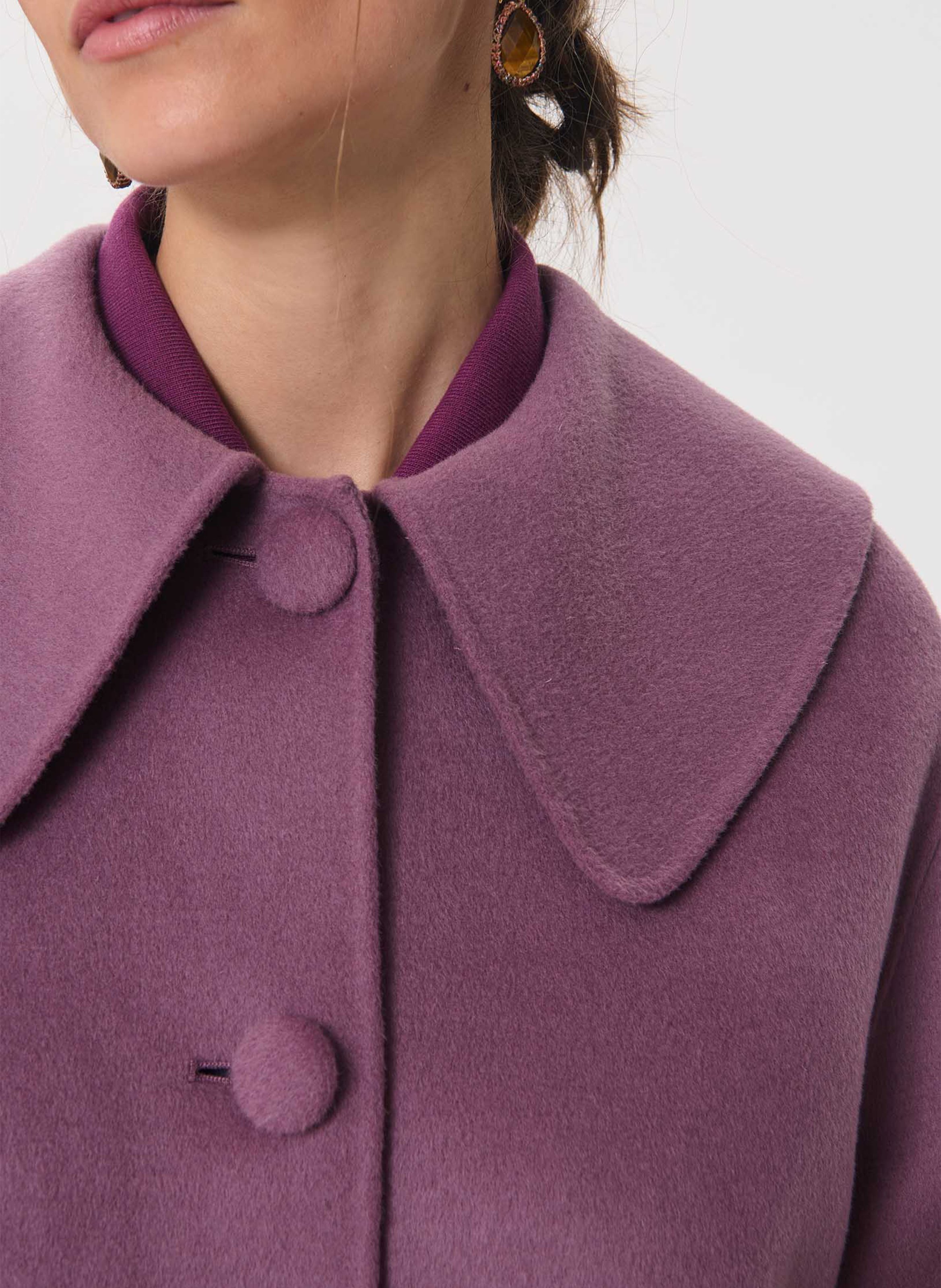 Straight wool-mix coat TARA JARMON Purple