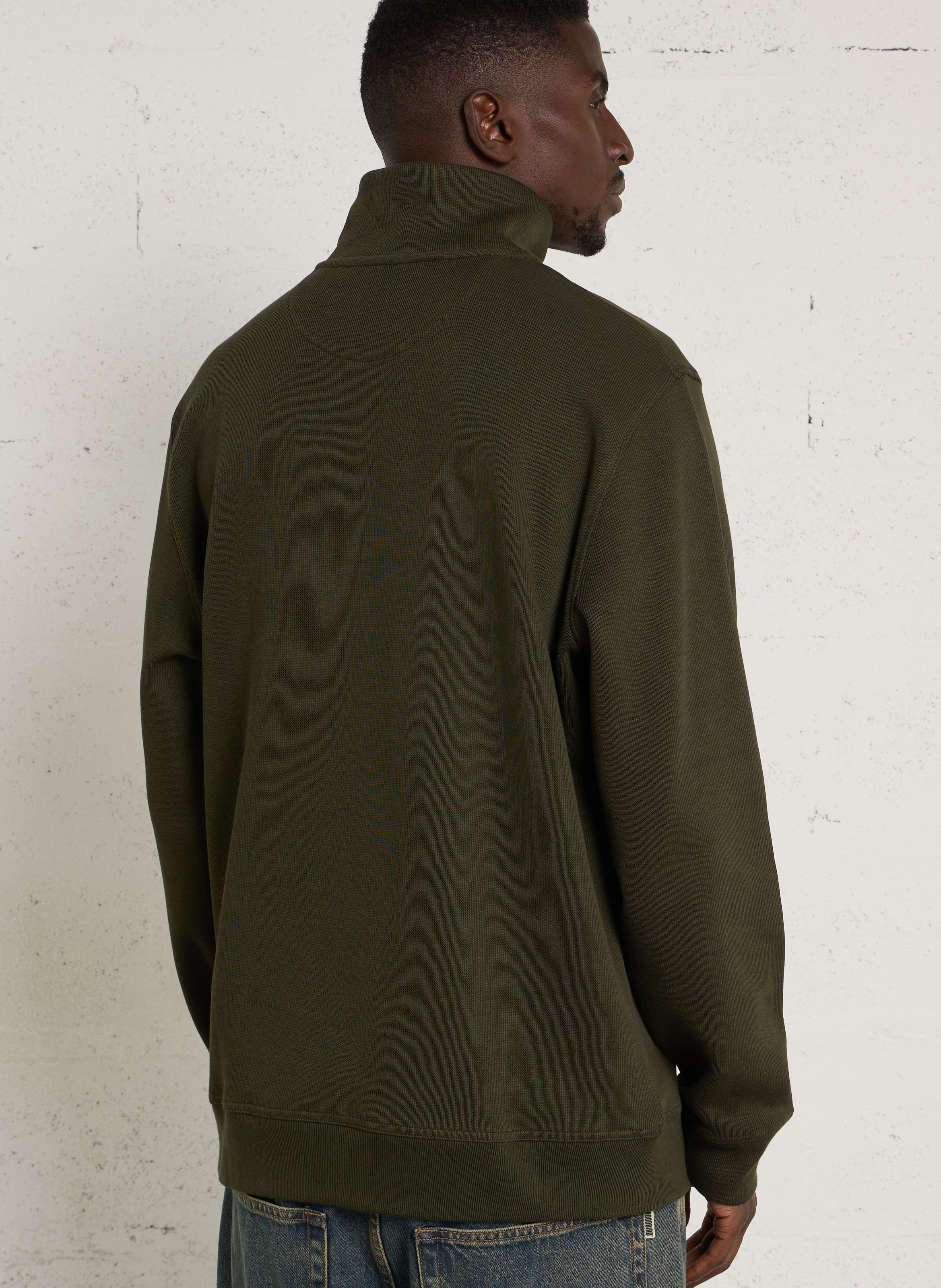 Cotton sweater with polo collar GANT Green