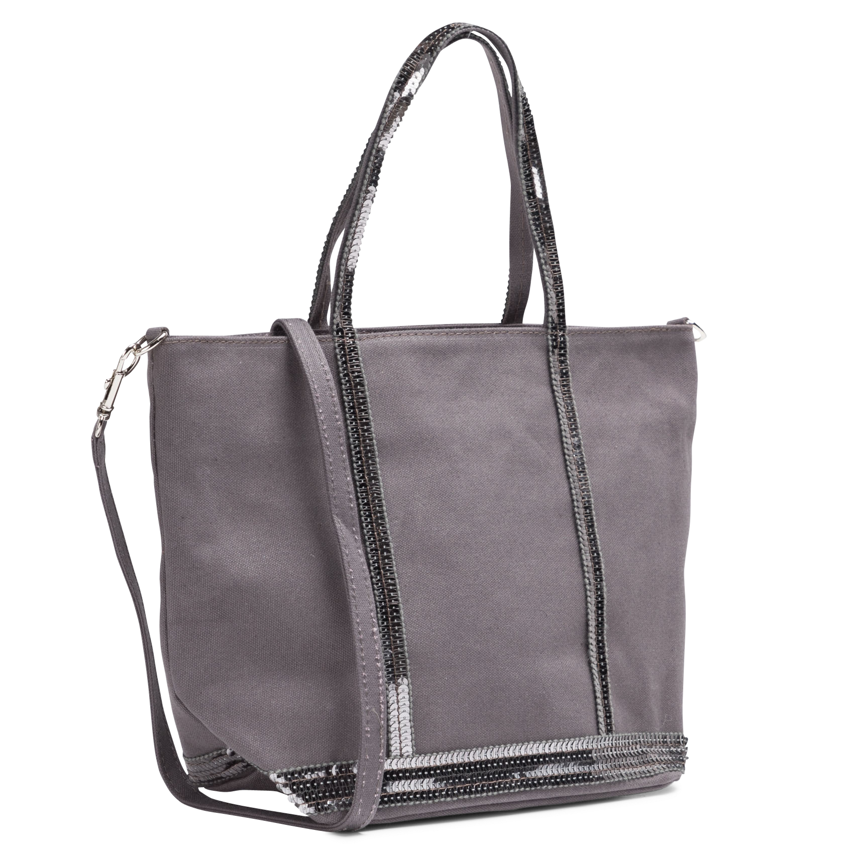 Mini cotton tote bag with sequins VANESSA BRUNO Grey