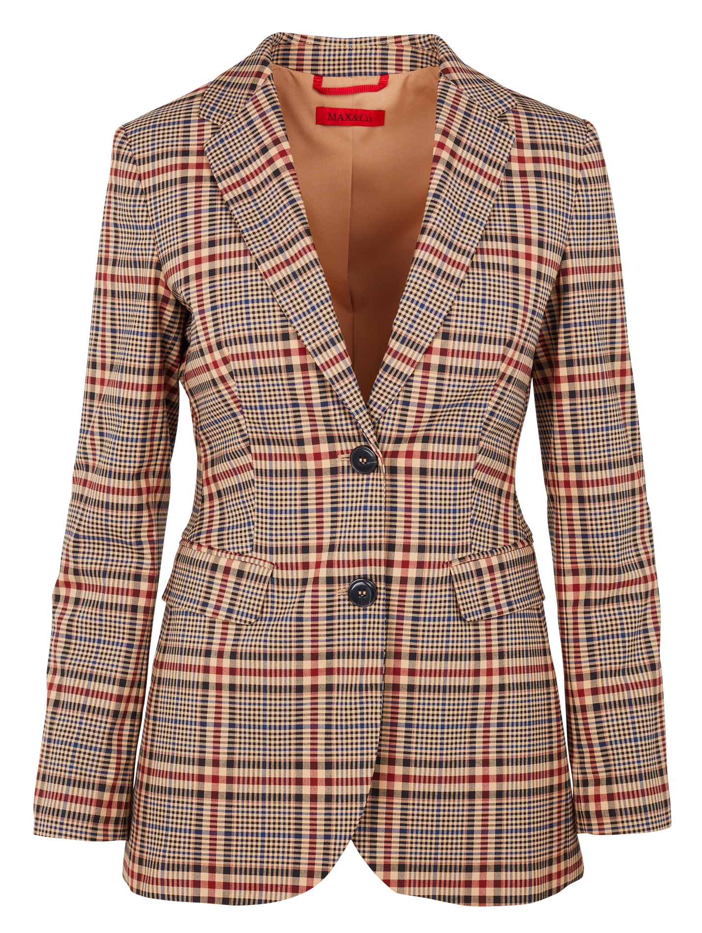 Checked jacket with tailored collar MAX&Co. Beige