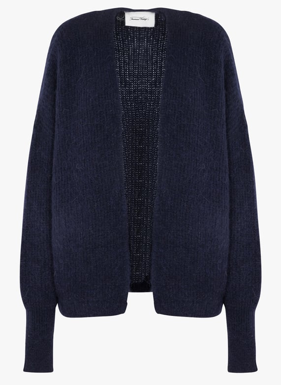 Offene strickjacke aus alpaka-Wollmix Blau American vintage