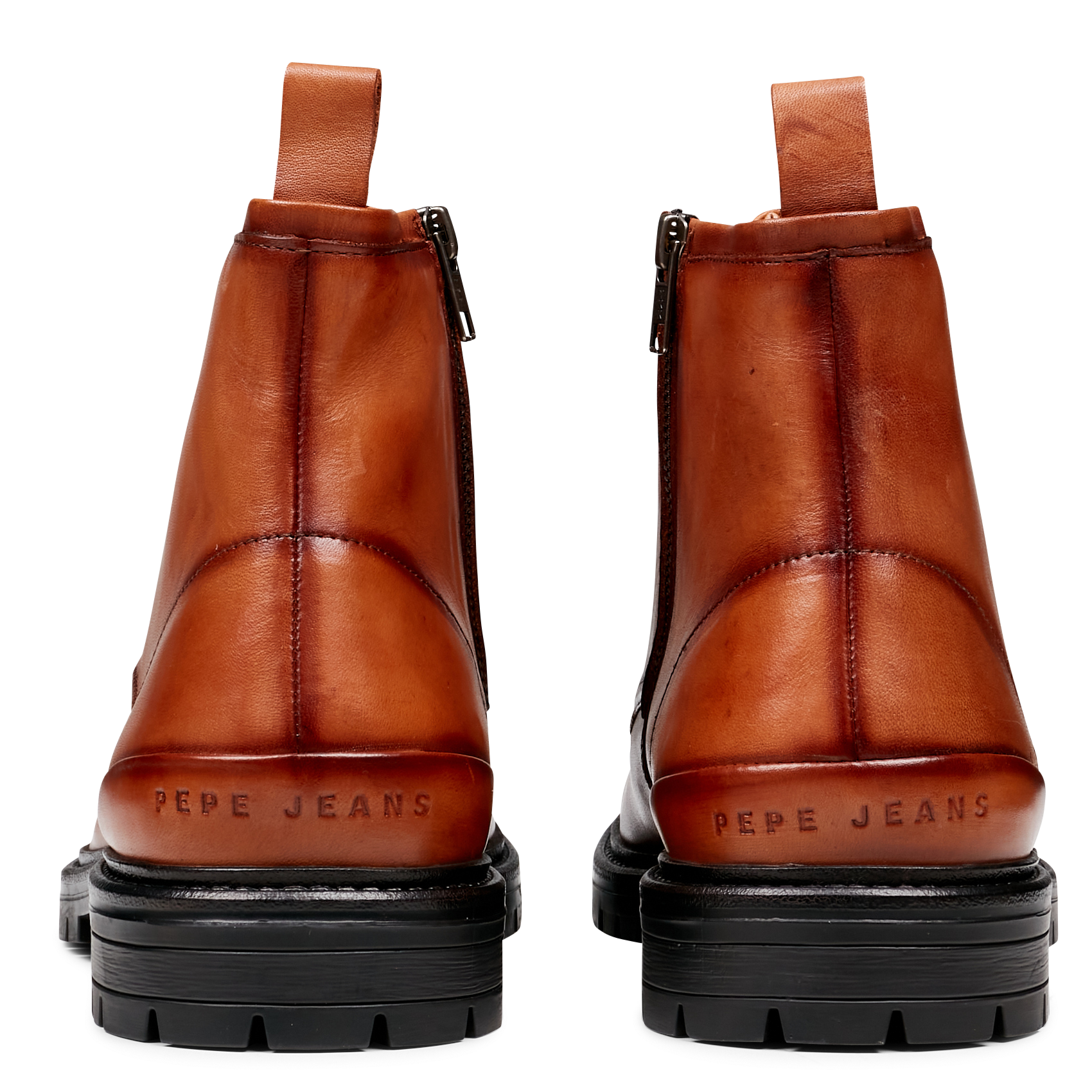 Smooth Leather Ankle Boots Cognac Pepe Jeans - Men | Place des Tendances