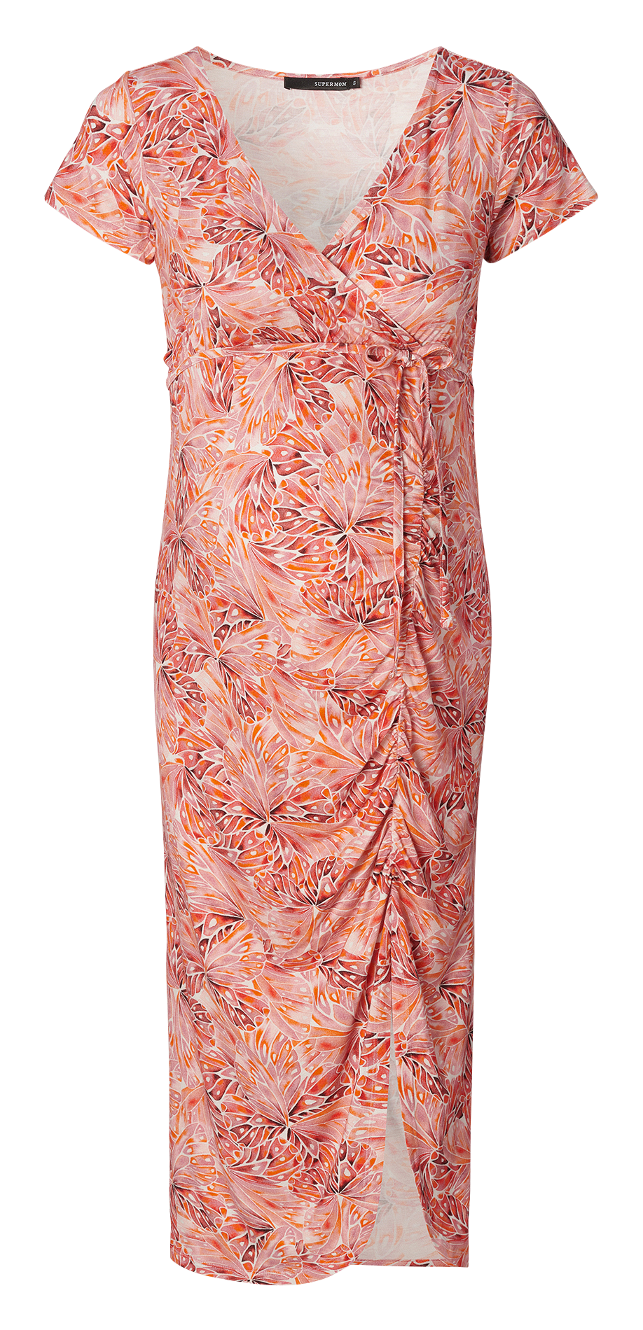 Robe midi en viscose imprimée Rose