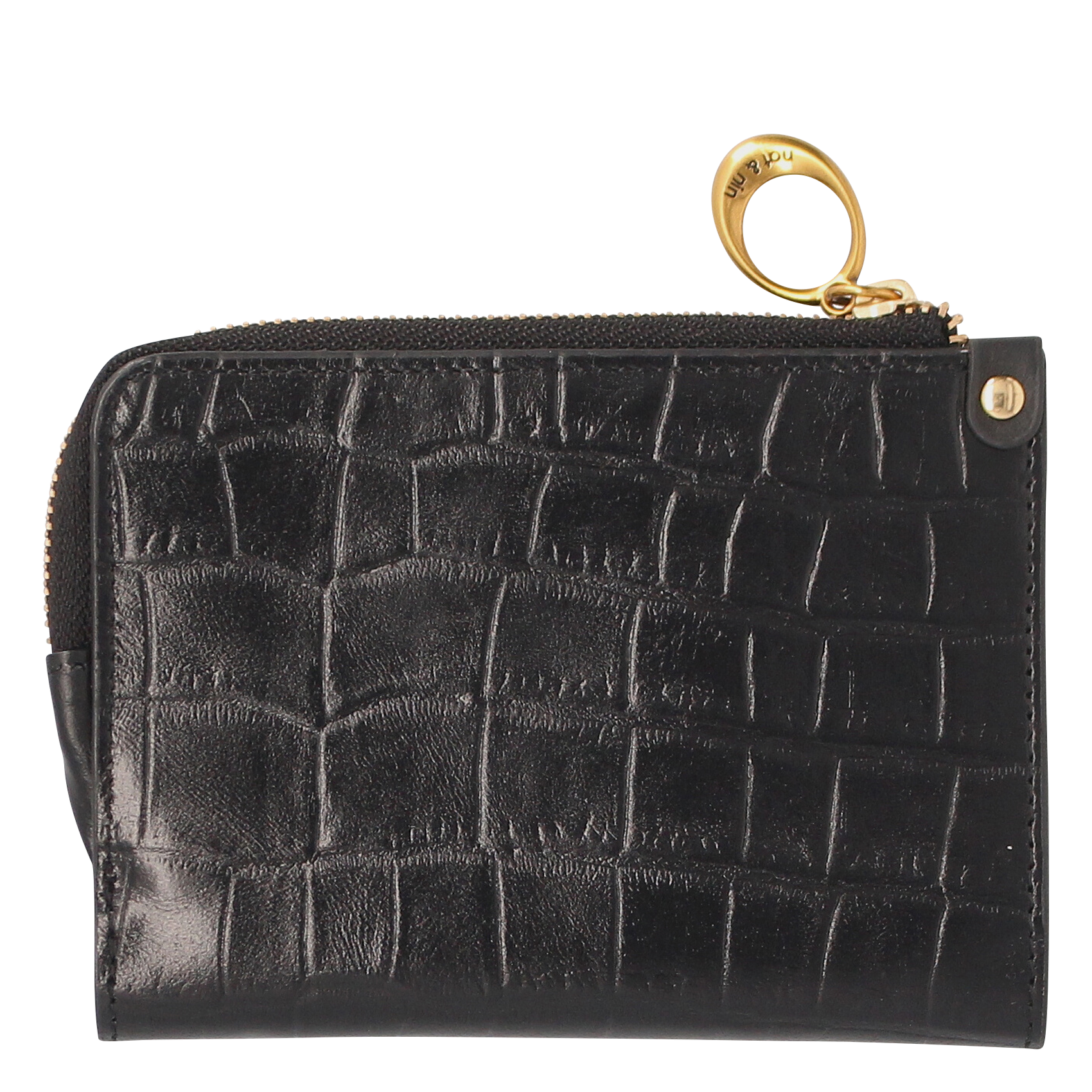 Portefeuille en cuir NAT & NIN Noir