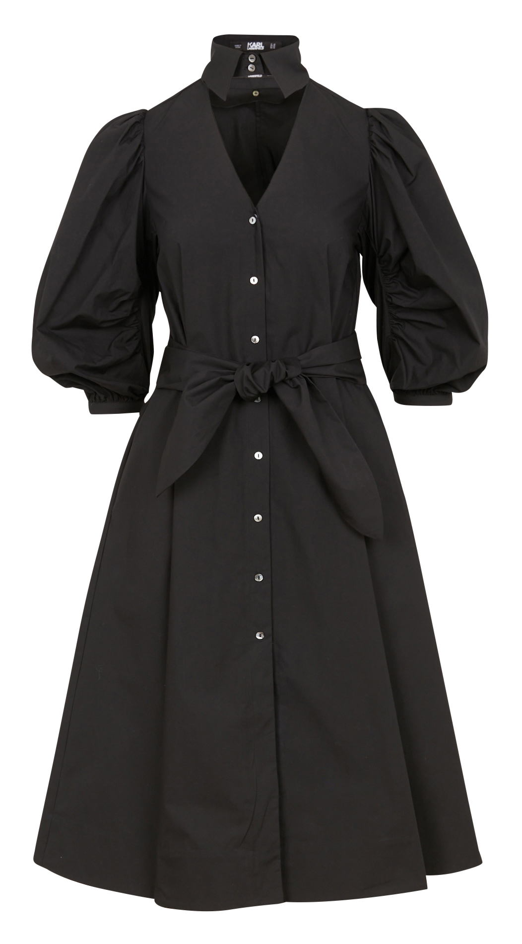 Long 100% organic cotton dress with detachable collar KARL LAGERFELD
