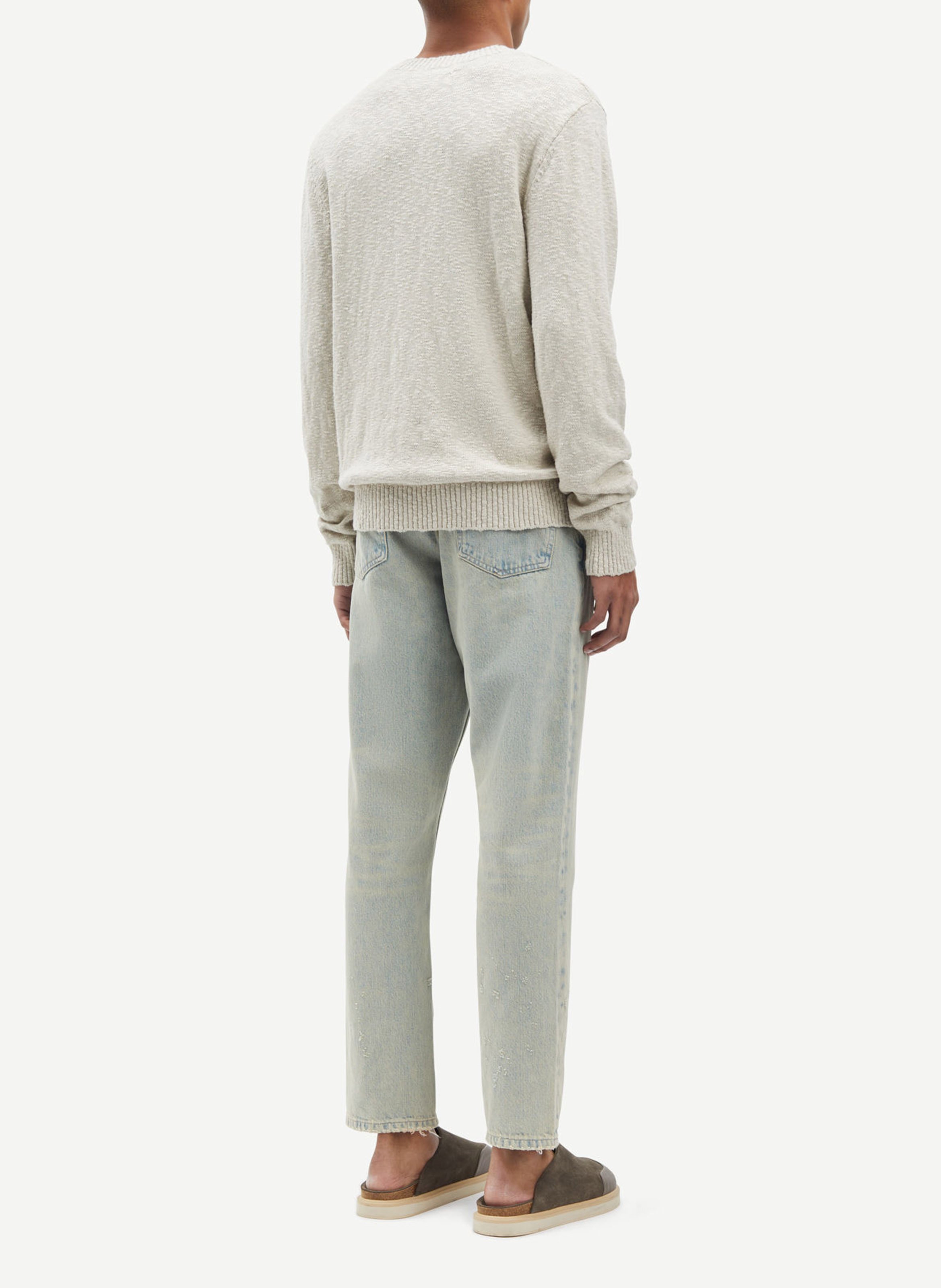 Gerader Baumwollpullover mit Rundhalsausschnitt SAMSOE SAMSOE Beige