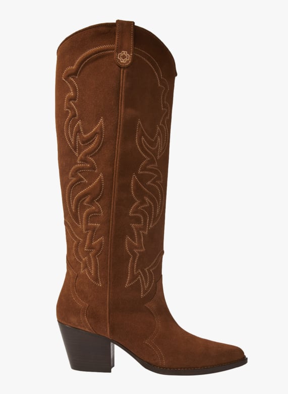 Santiags En Cuir Velours Marron Chaud Maje Femme MFACH00641 U014 MARRON CHAUD Place des Tendances Belgique