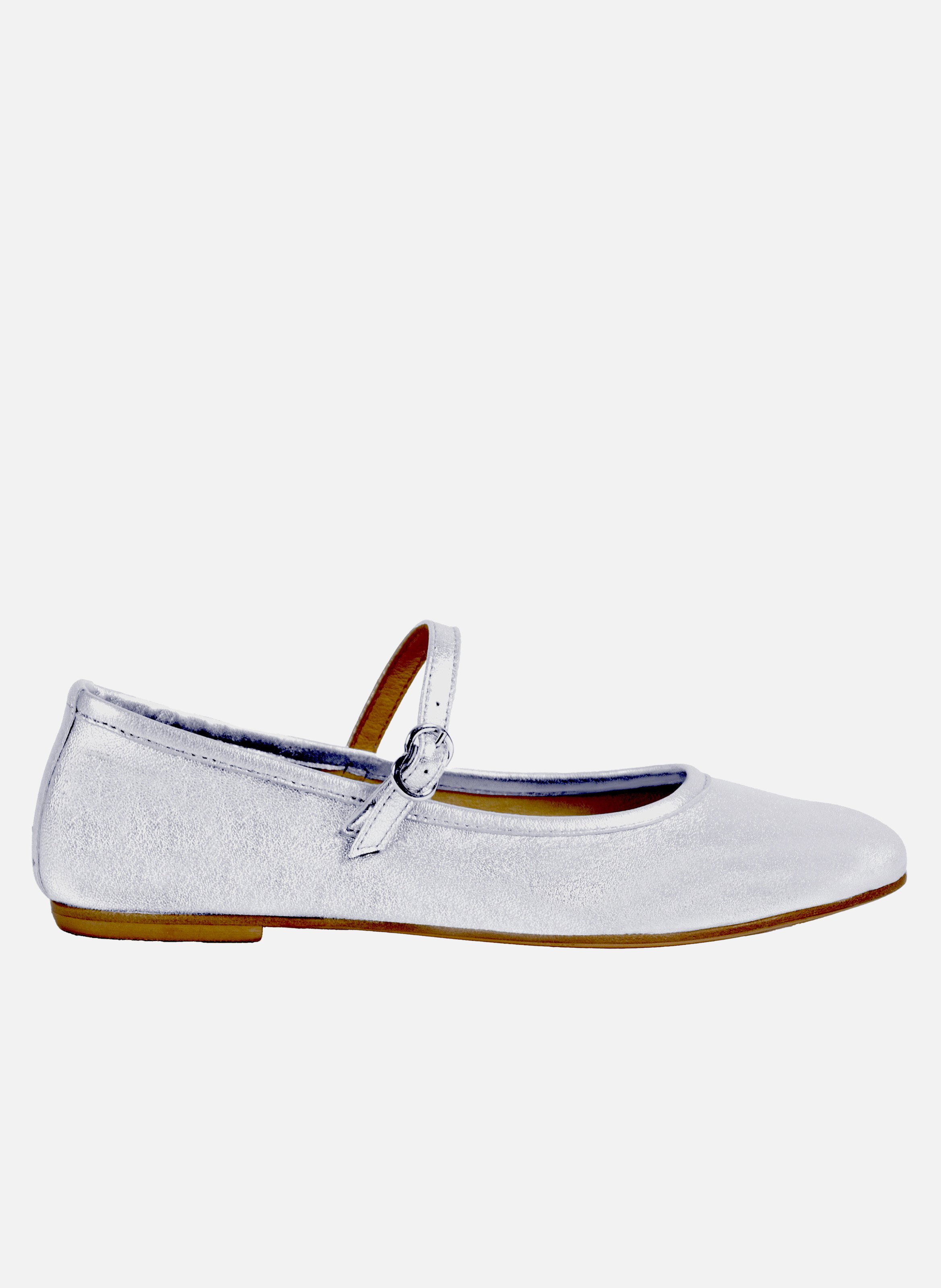 Metallic leather baby shoes JULES & JENN Silver