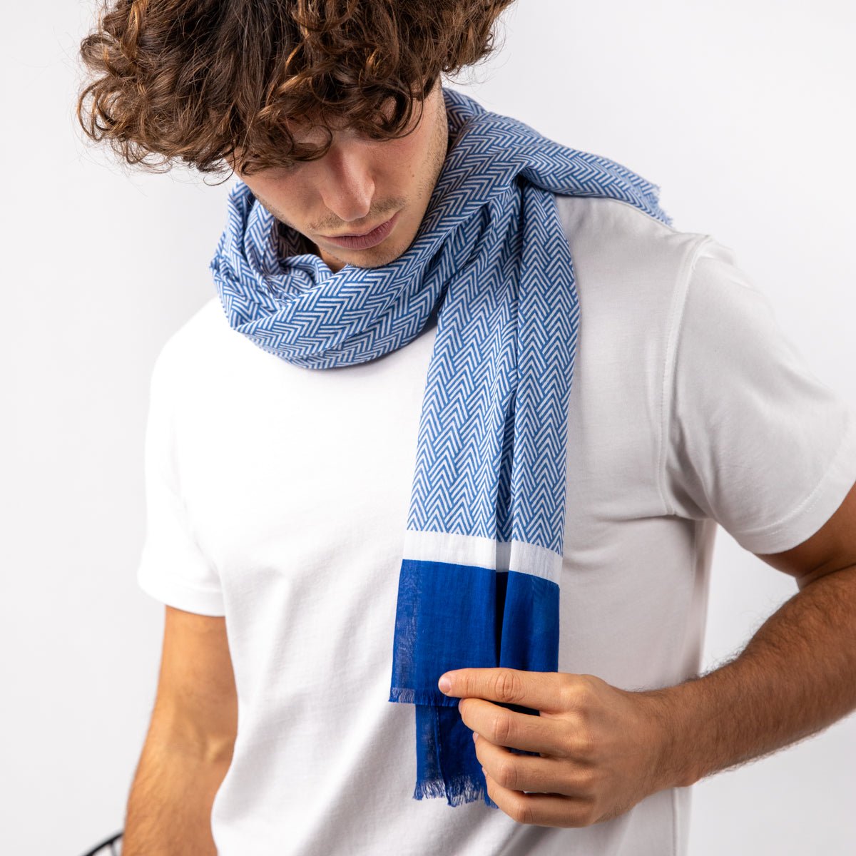 Organic cotton scarf BILLYBELT Blue