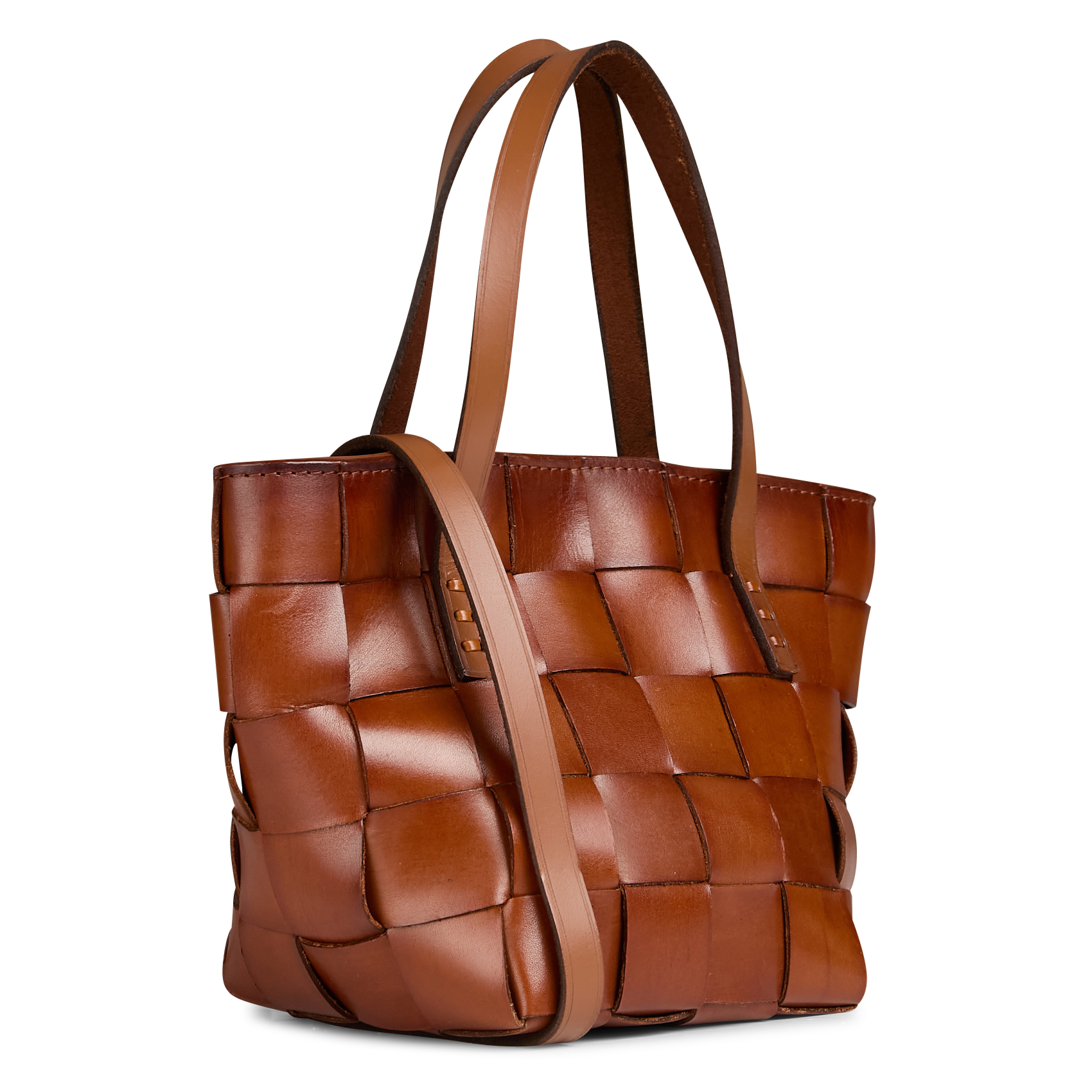 Braided leather shoulder bag DRAGON DIFFUSION Brown