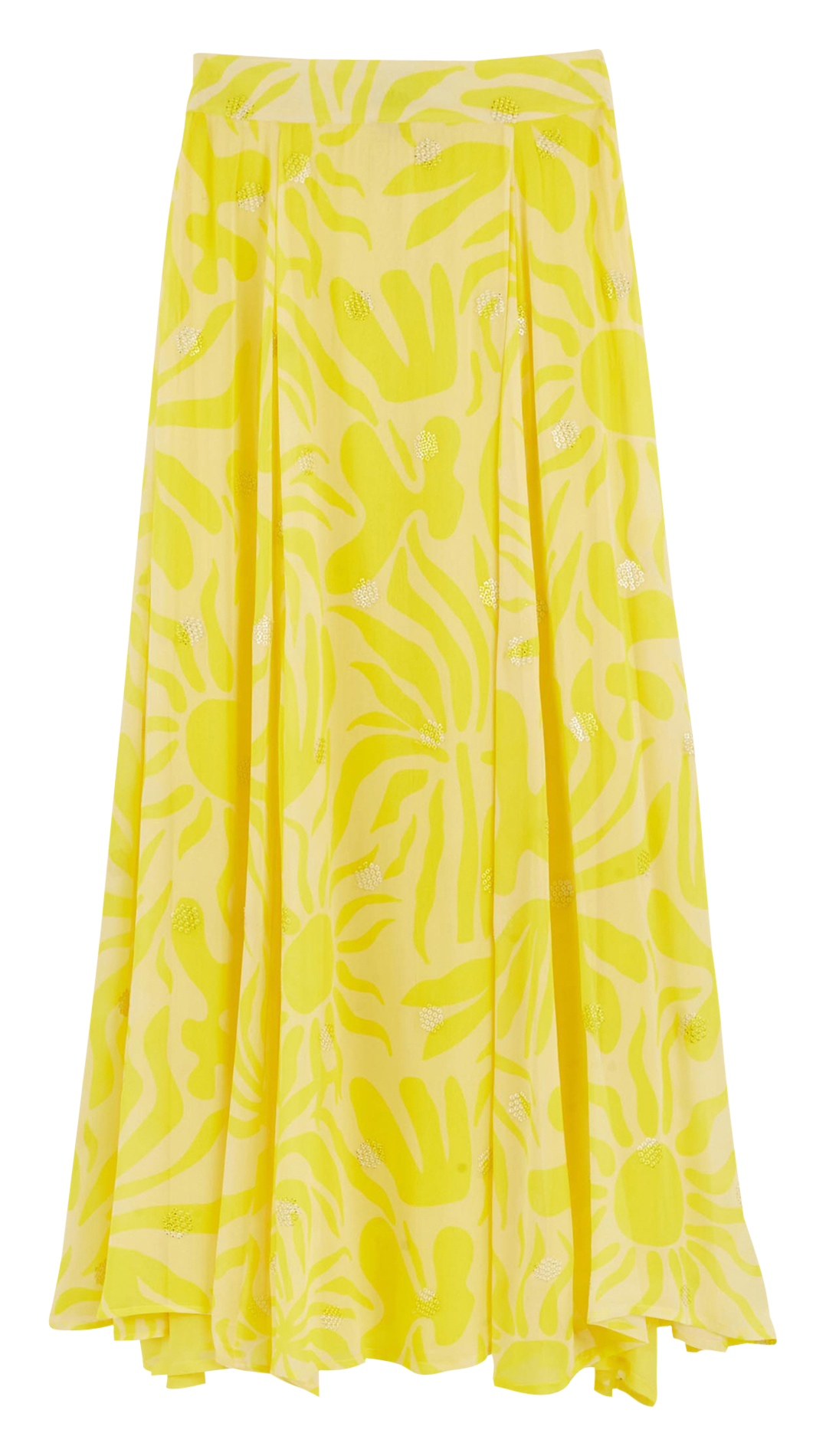 Kurzer Rock mit Print WILD Gelb