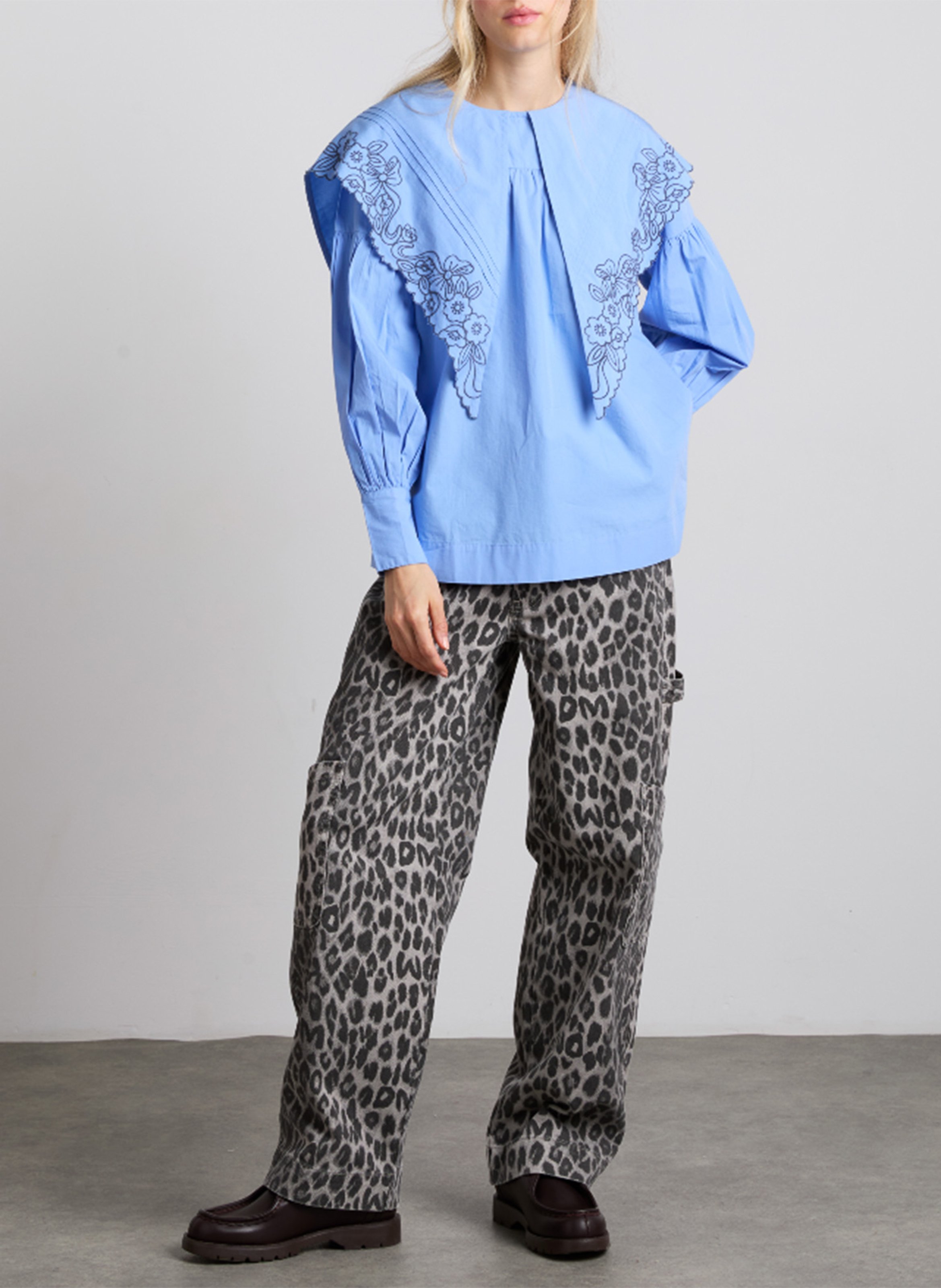 Leopard print cargo jeans DAMSON MADDER Black