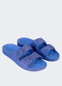 Sandales Plates Femme Cacatoès Trancoso - Paillettes Bleu Roi, Taille 35, 100% PVC Recyclable - Modèle Iconique