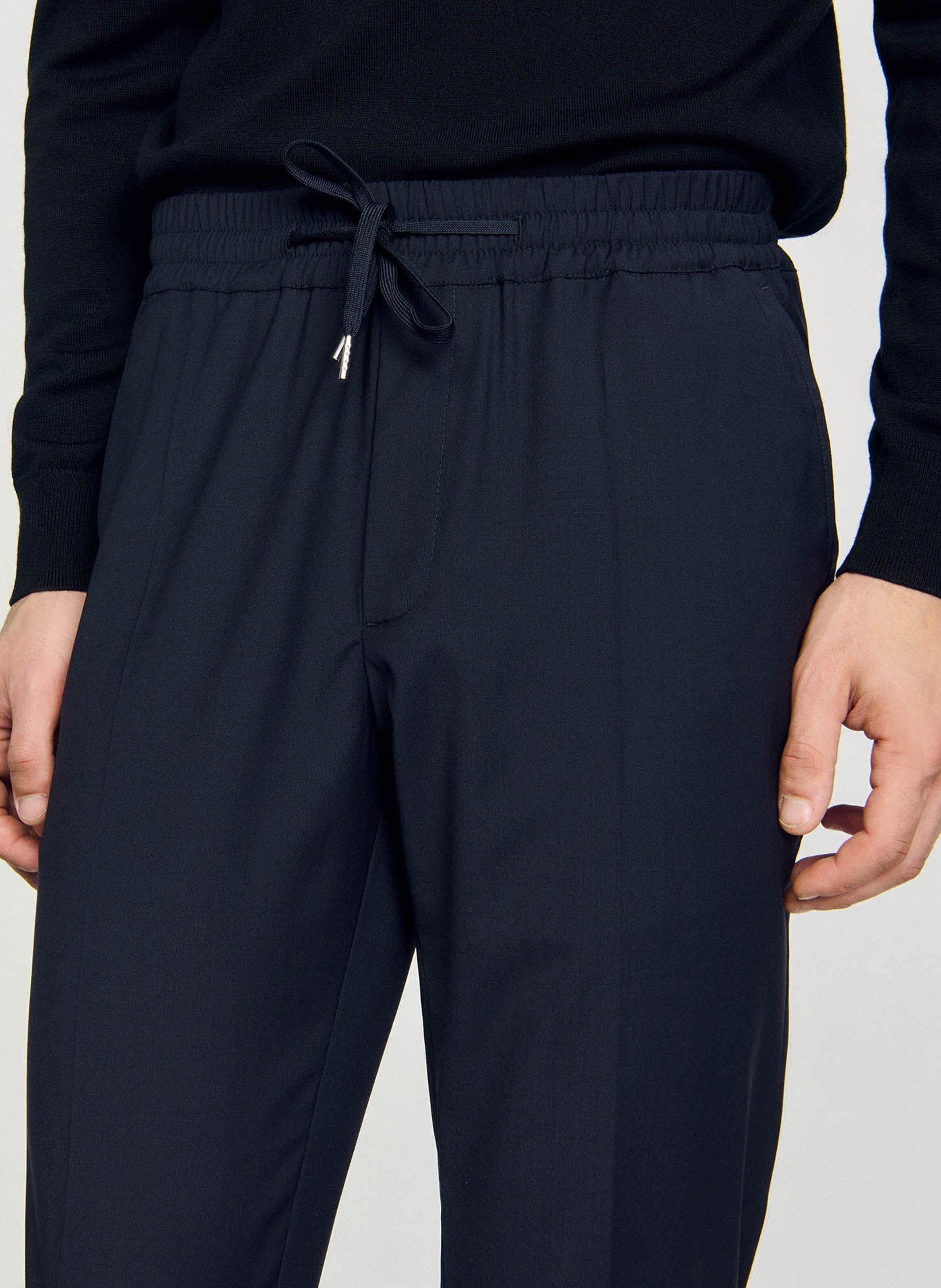 Pantalon droit élastiqué SANDRO Bleu