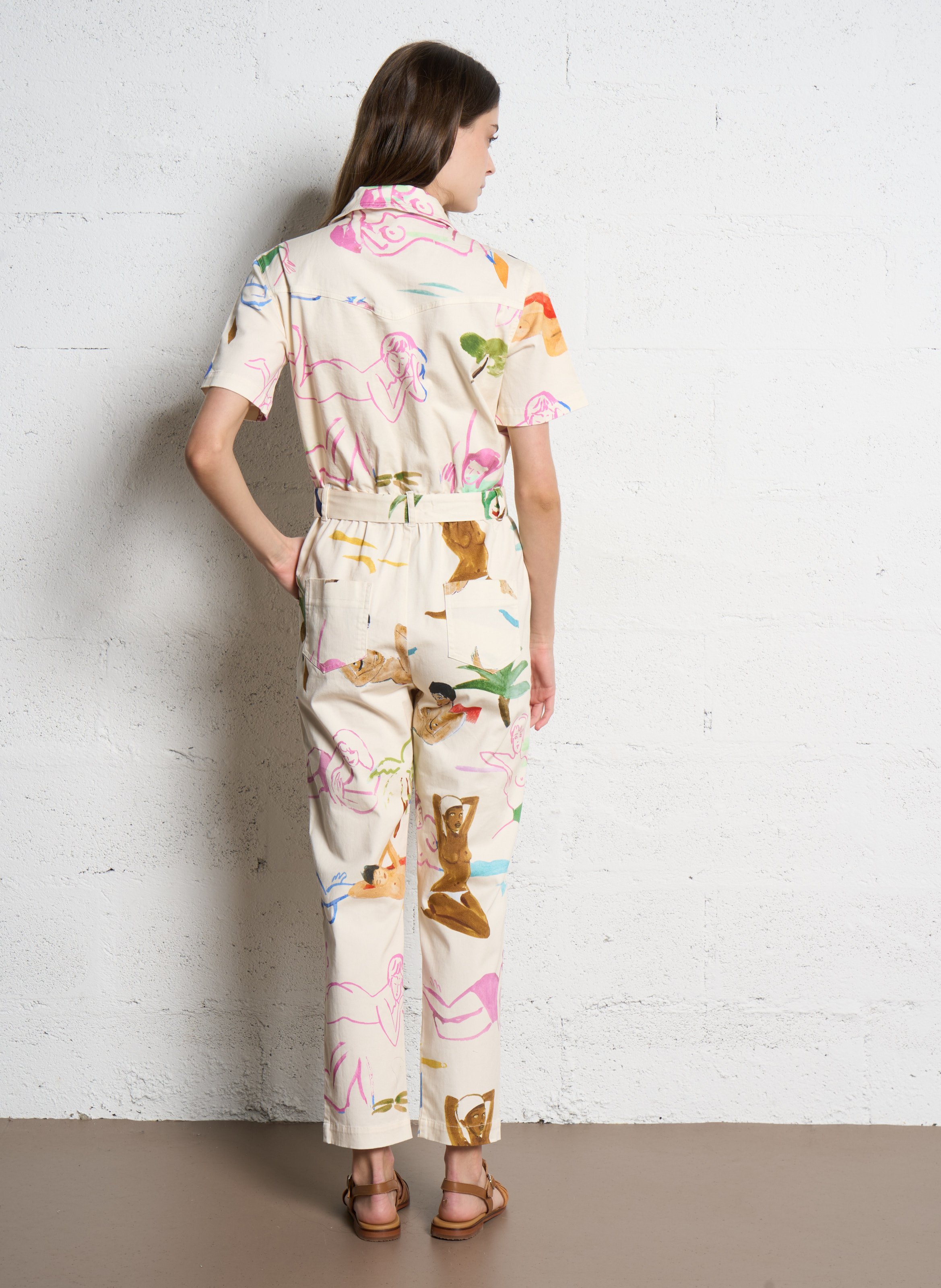 Gerade geschnittener Jumpsuit aus Baumwolle G.KERO Rosa