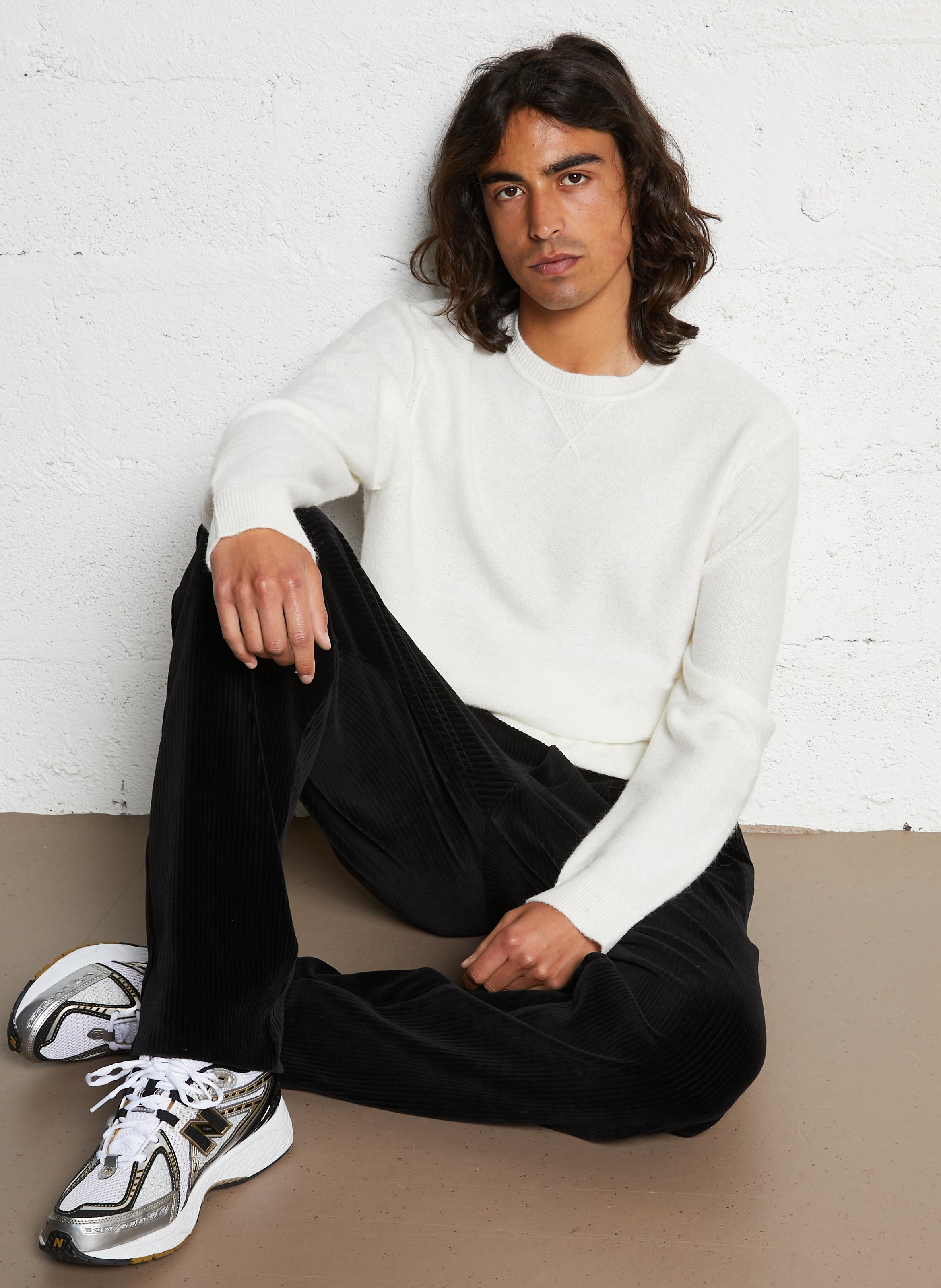 Gerade geschnittener Rundhalspullover IKKS Weiss