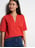 Blouse col tunisien à fils métallisés VILA