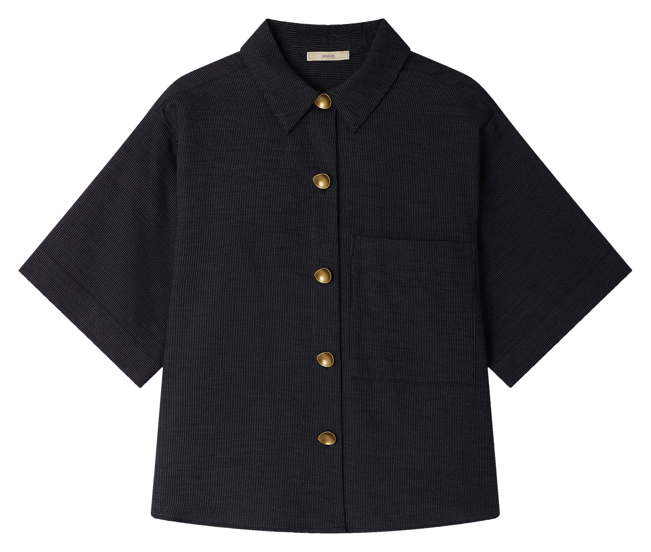 Chemise col classique en denim SESSUN Bleu