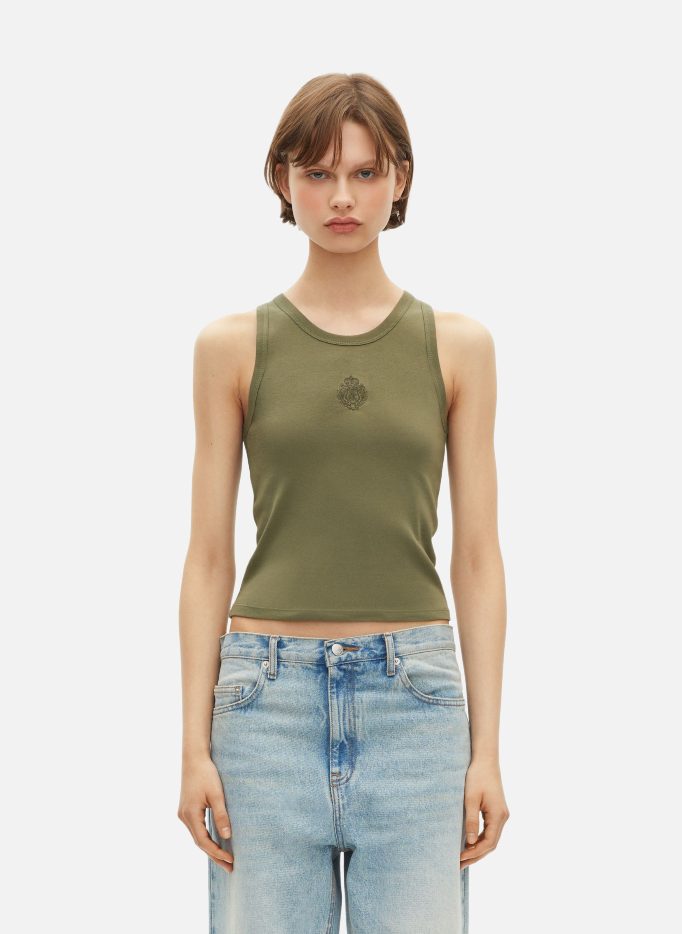 Tank top with crest THE KOOPLES Green