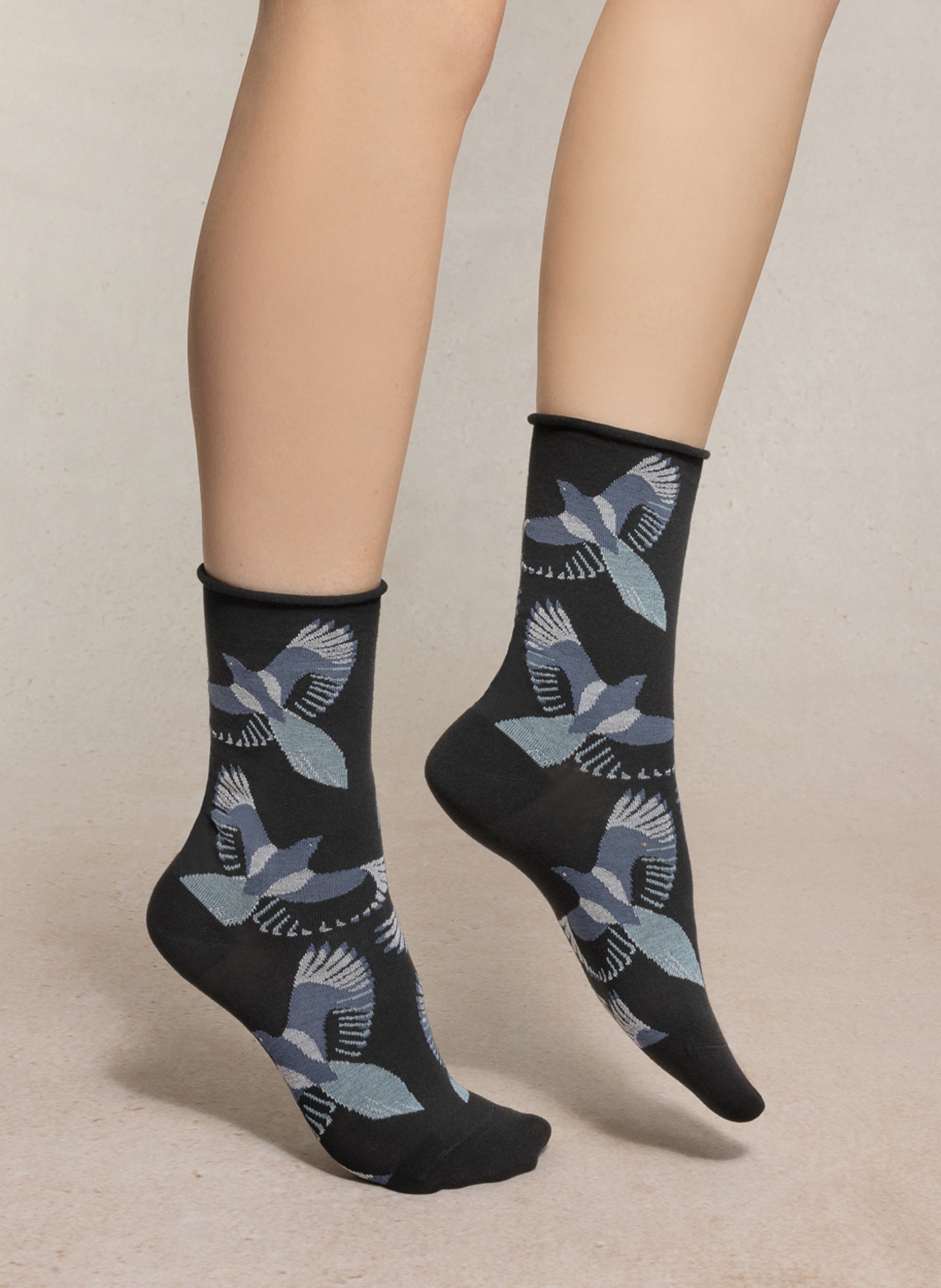 Cotton-blend crew socks BLEUFORET Black