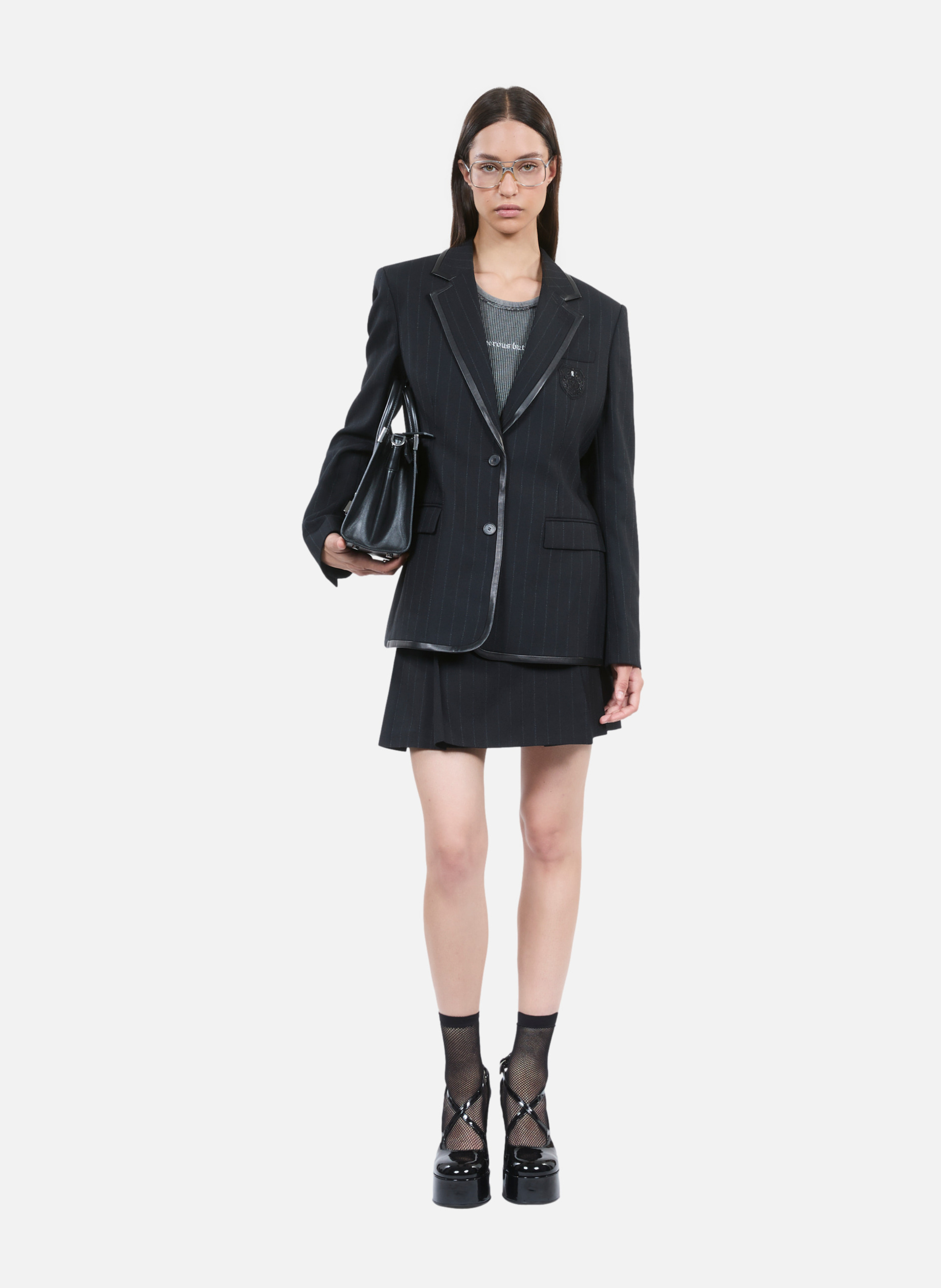 Wool-blend pinstripe jacket THE KOOPLES Black