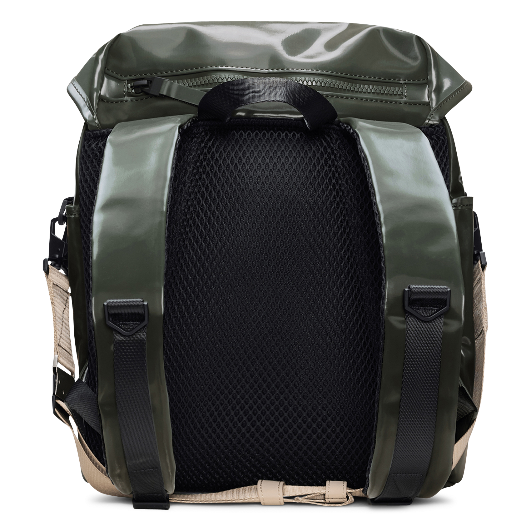 Coated backpack RAINS Green