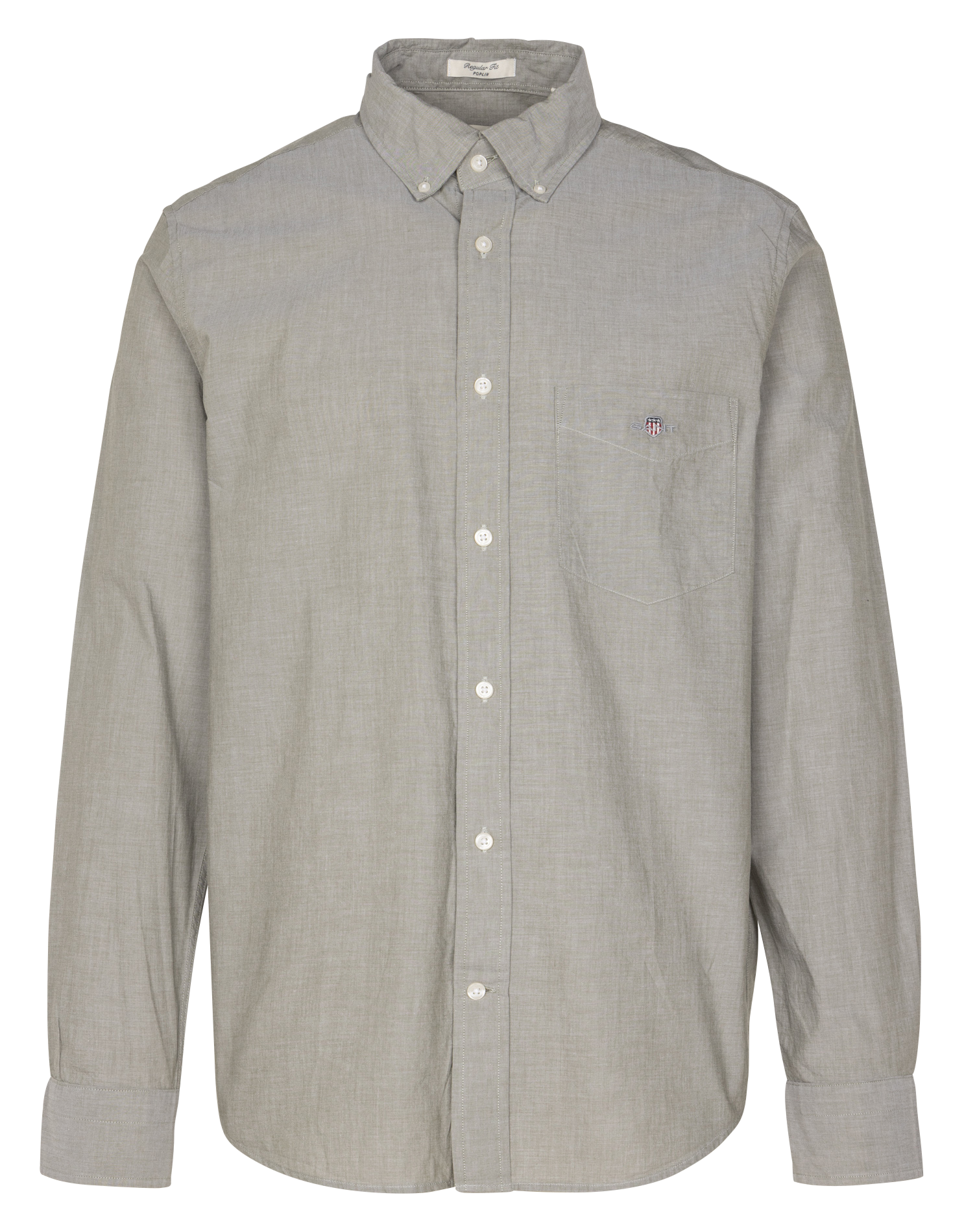 Straight-cut recycled cotton shirt with classic collar GANT Green