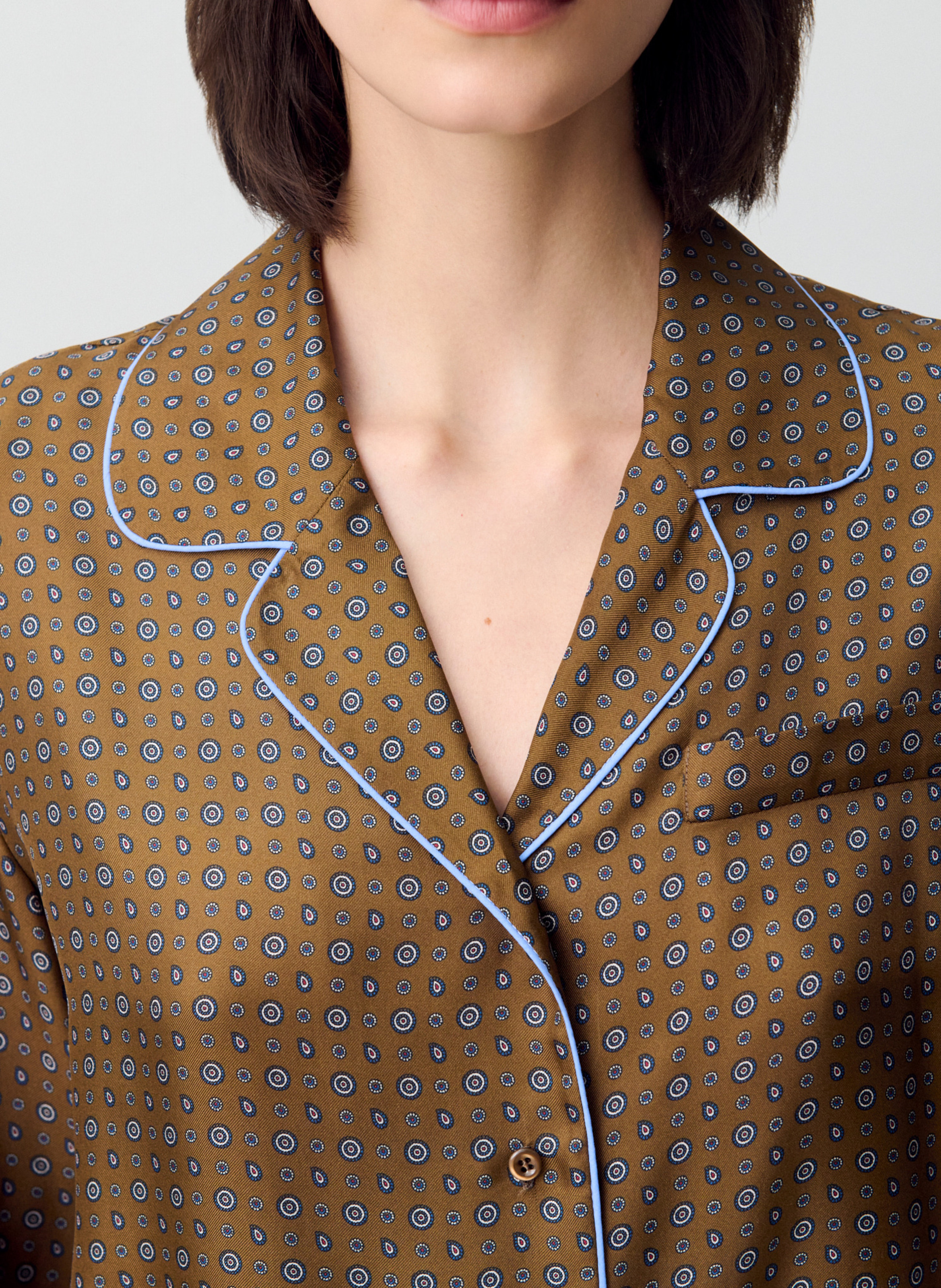 Printed straight shirt CLAUDIE PIERLOT Brown