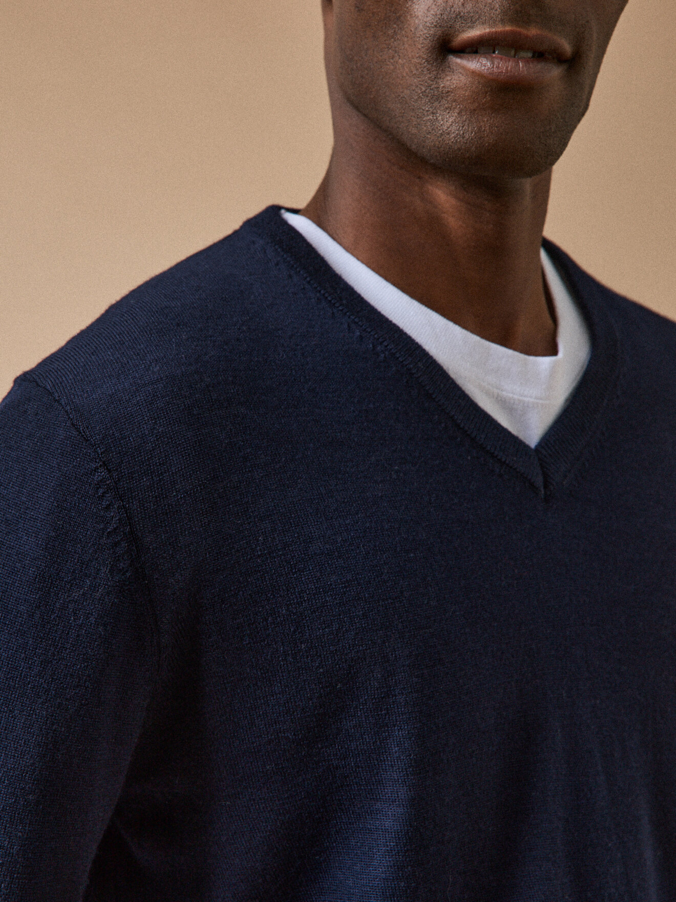 Fine merino wool V-neck sweater CYRILLUS Blue